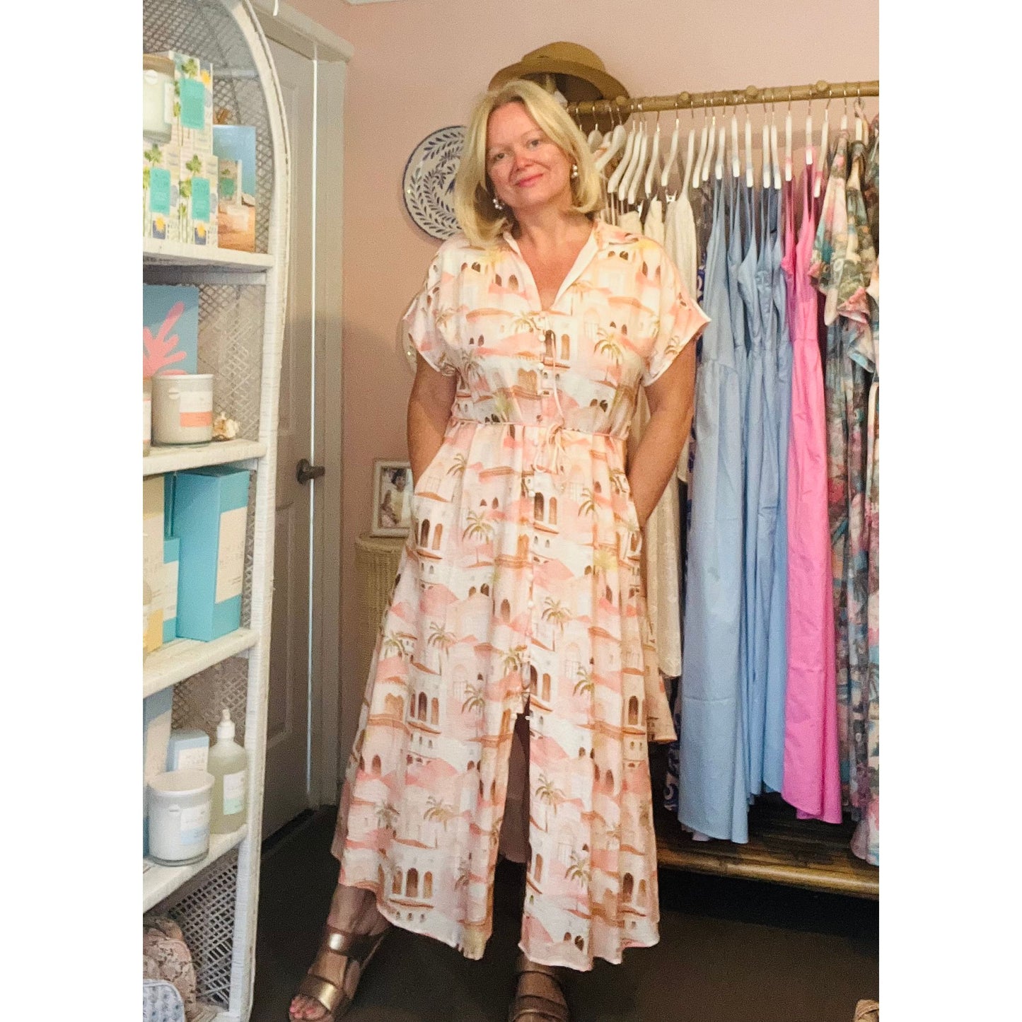 Button through shirt dress