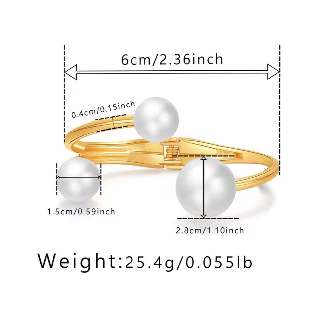 Pearl Gold Bangle size chart