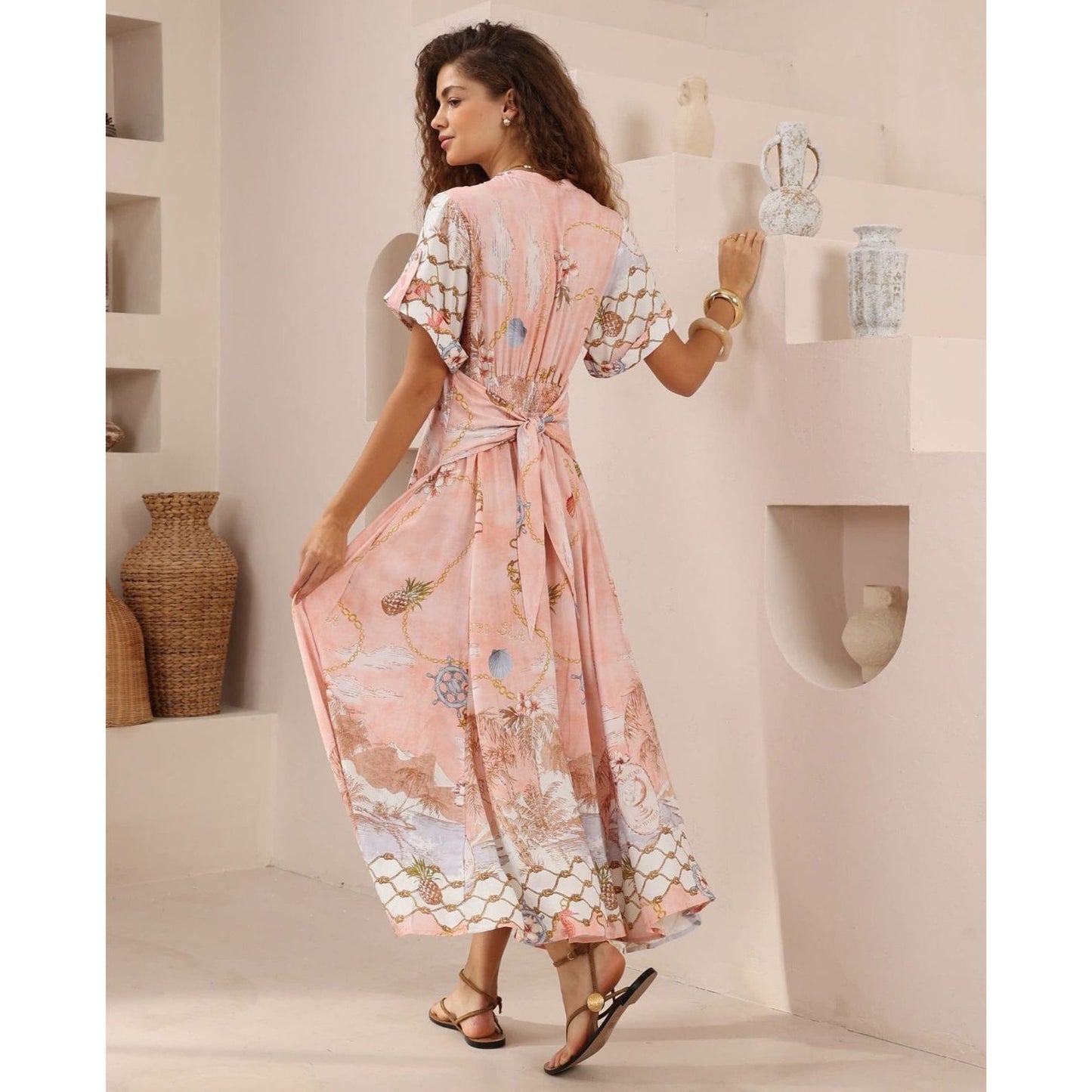 seashell shirt dress back view