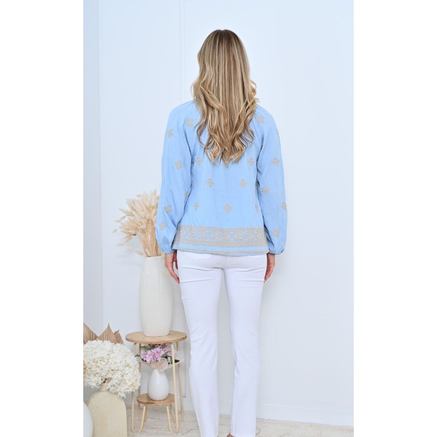 Pastel amber top Blue