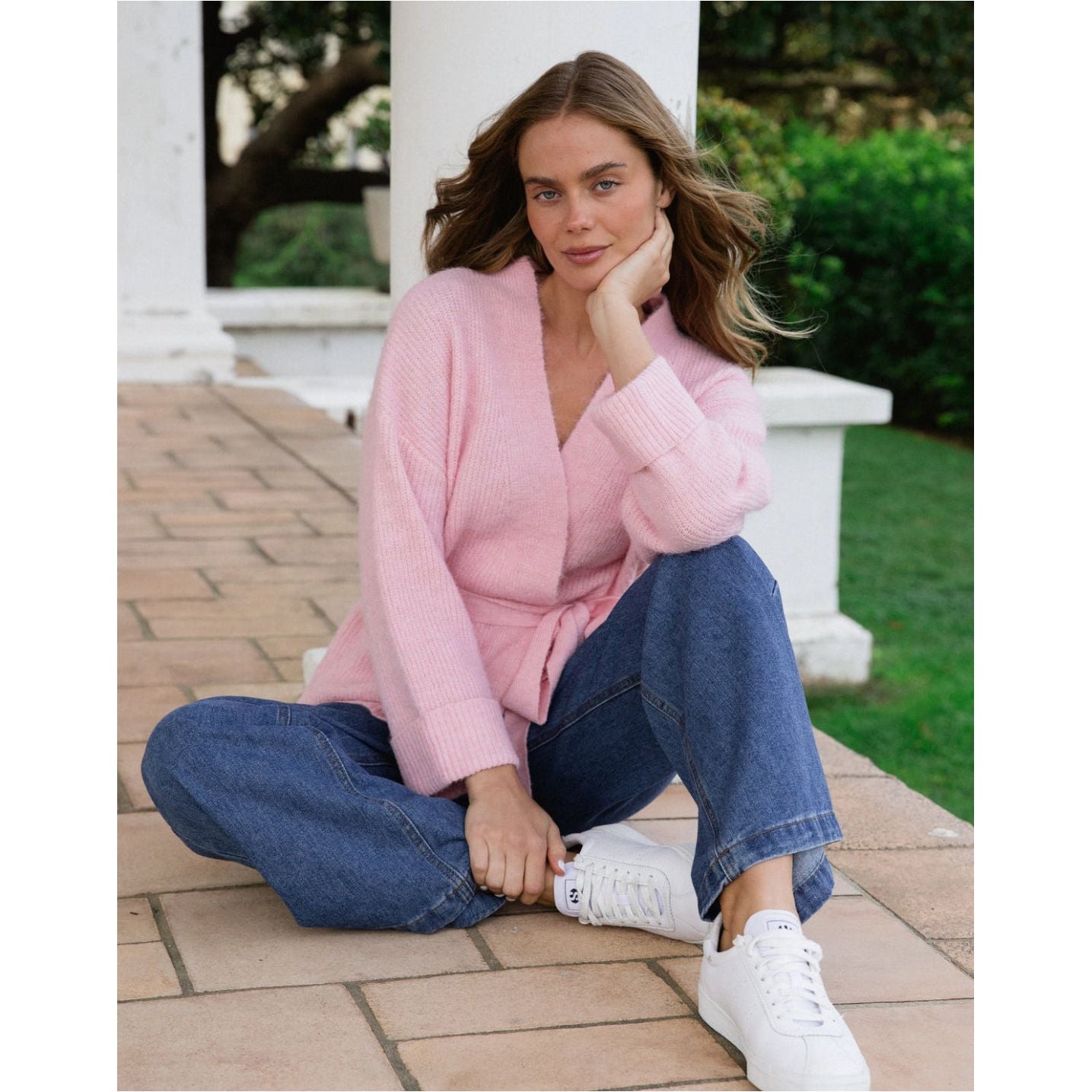 Lucy wrap knit pink