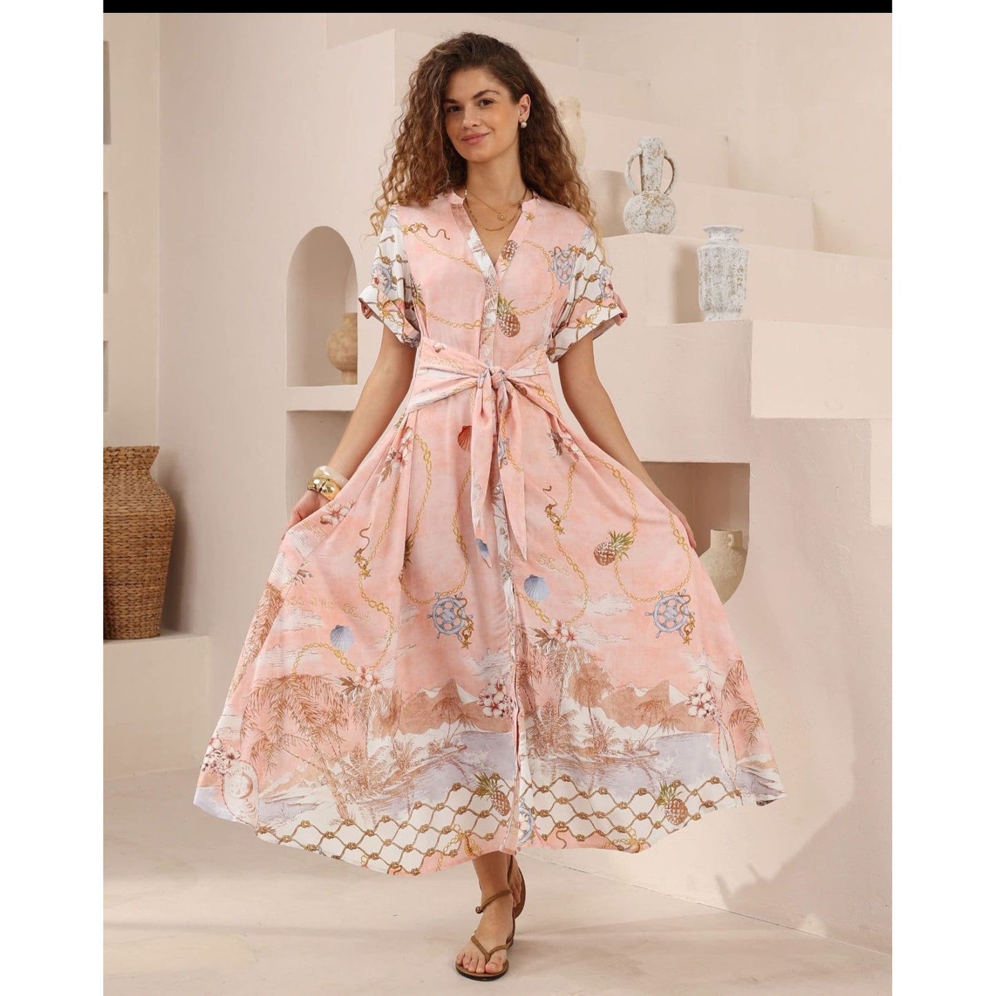seashell shirt dress full view
