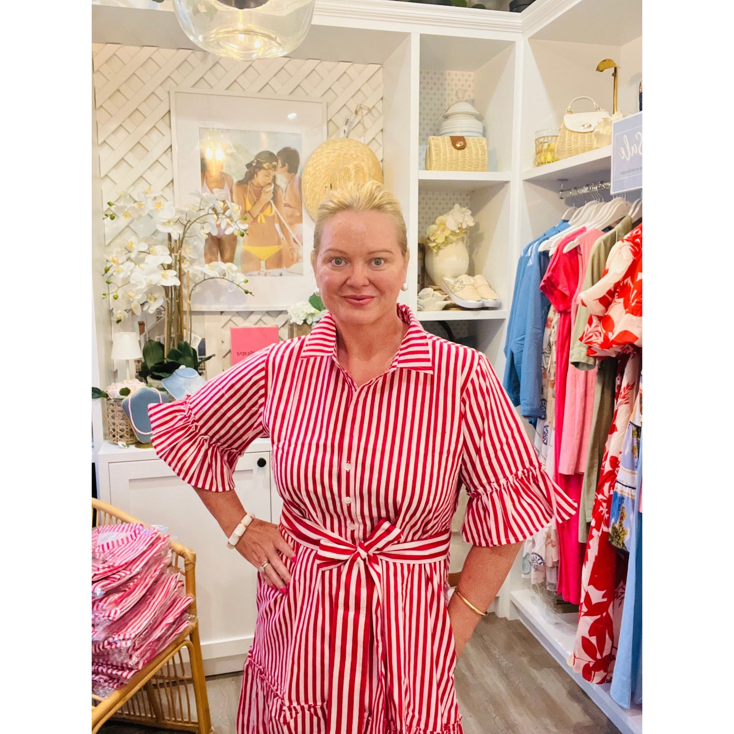 Reece Shirt Dress Short Sink Stripe