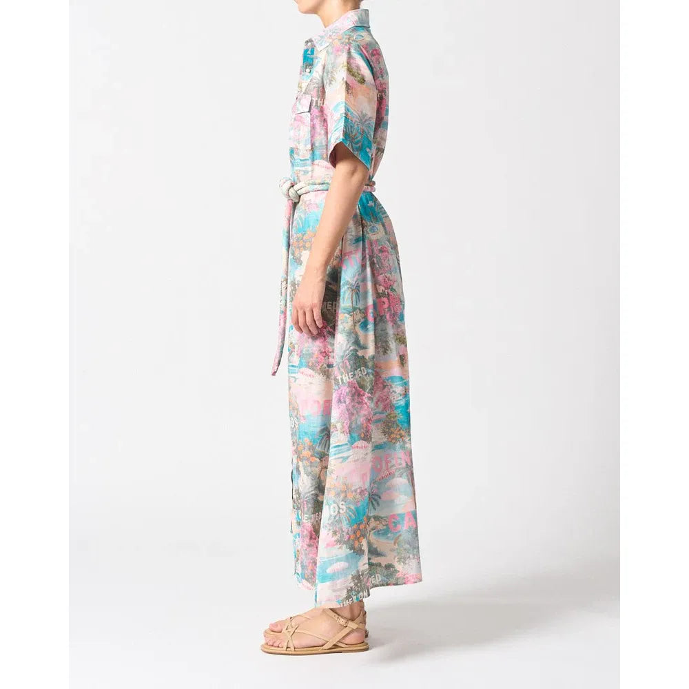 Bora Bora Full Length Summer Shirt Dress side view