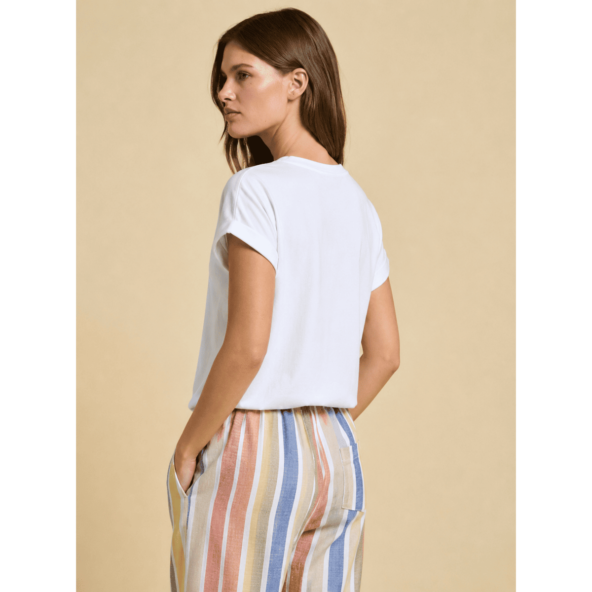 Rachel Relaxed White Cotton Tee