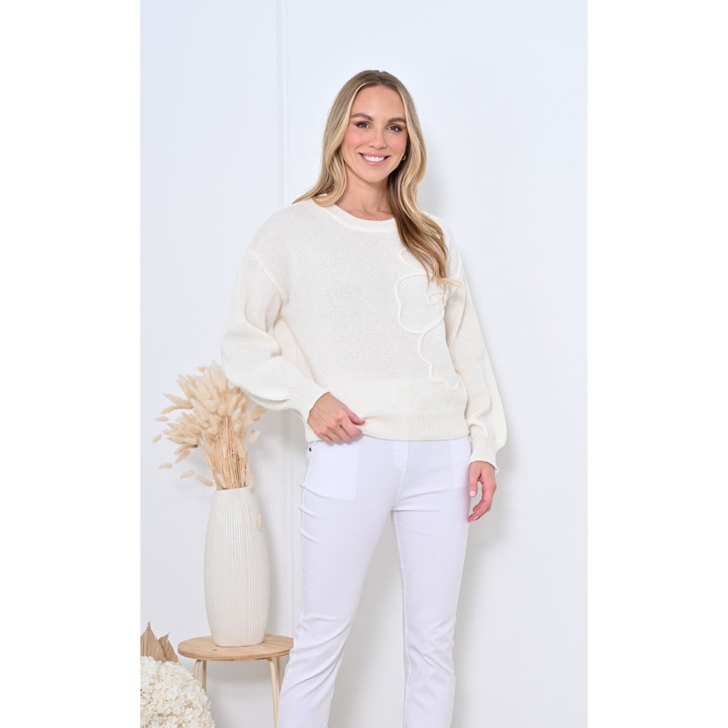 Rose Knit creamy white