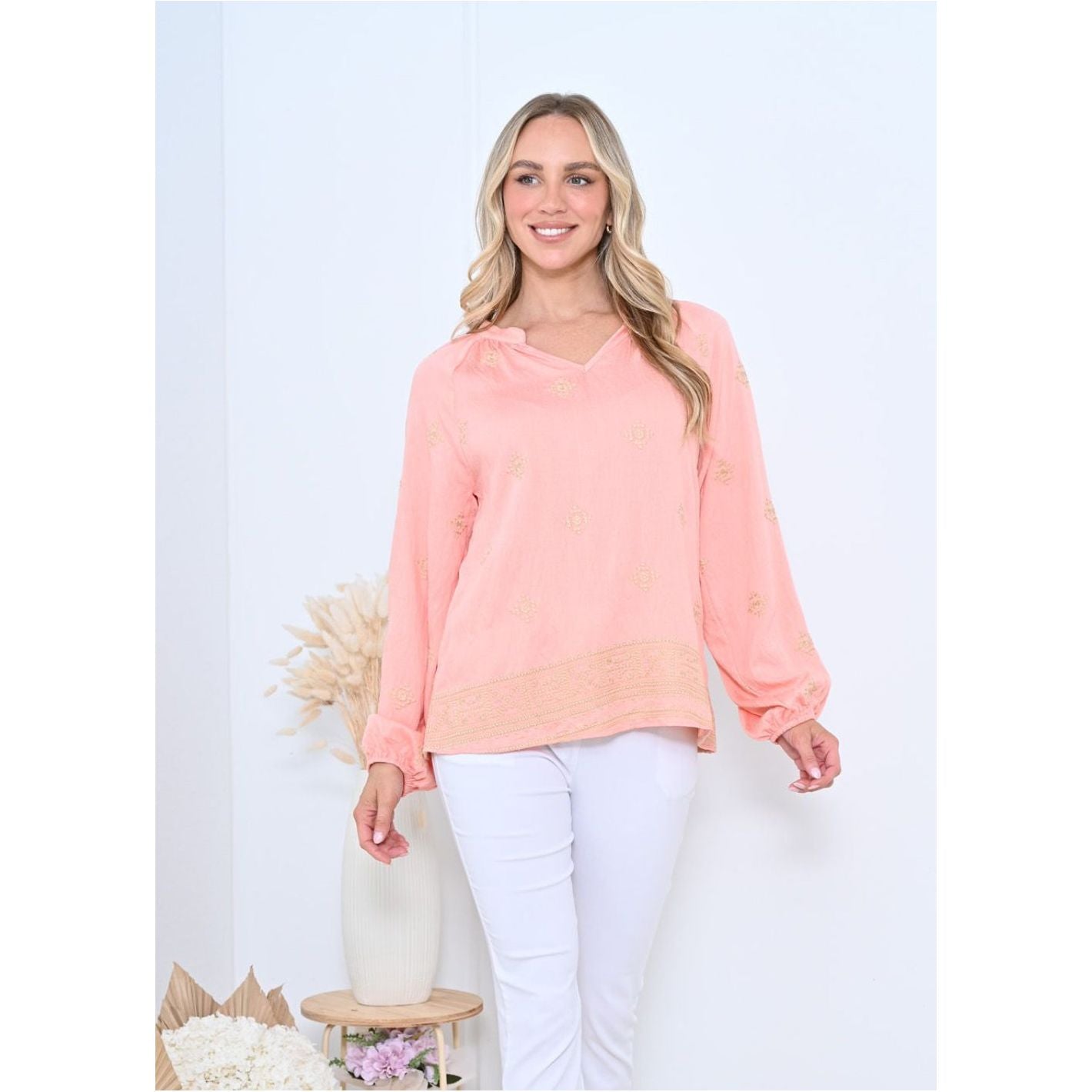 Pastel amber top peach