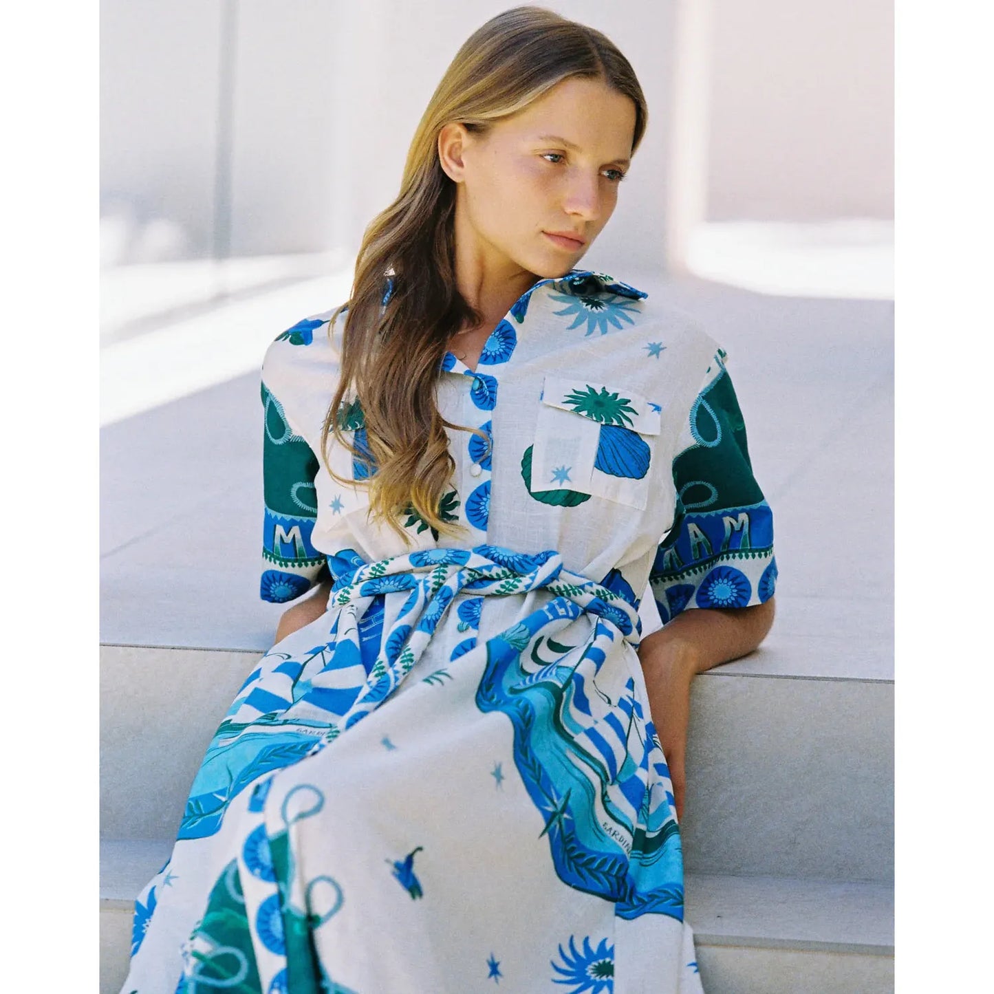 Cannes Andiamo Cotton Shirt Maxi Dress details