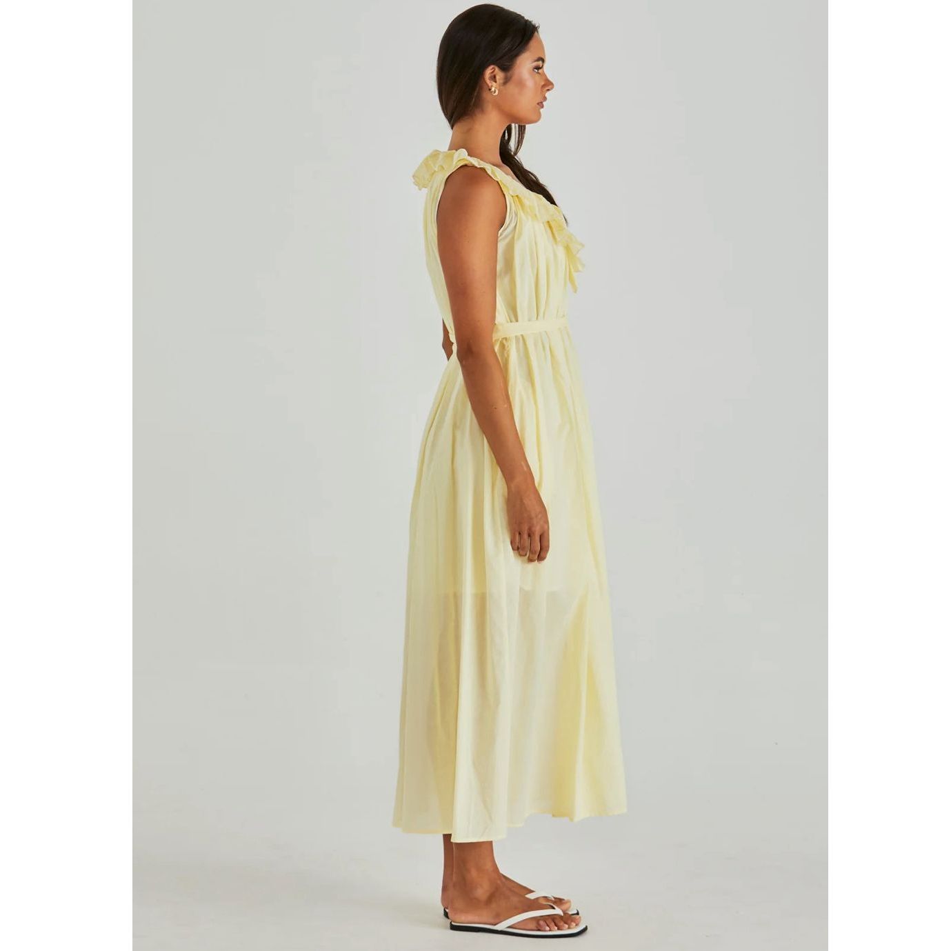Sleeveless yellow summer dress