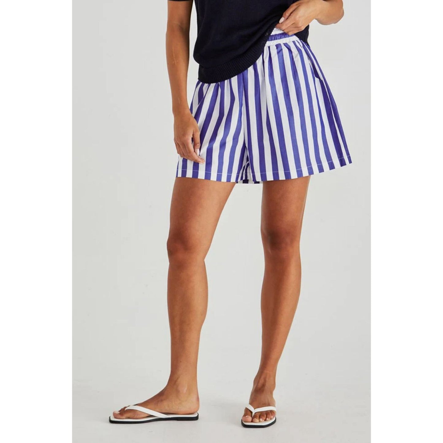 Striped blue summer shorts