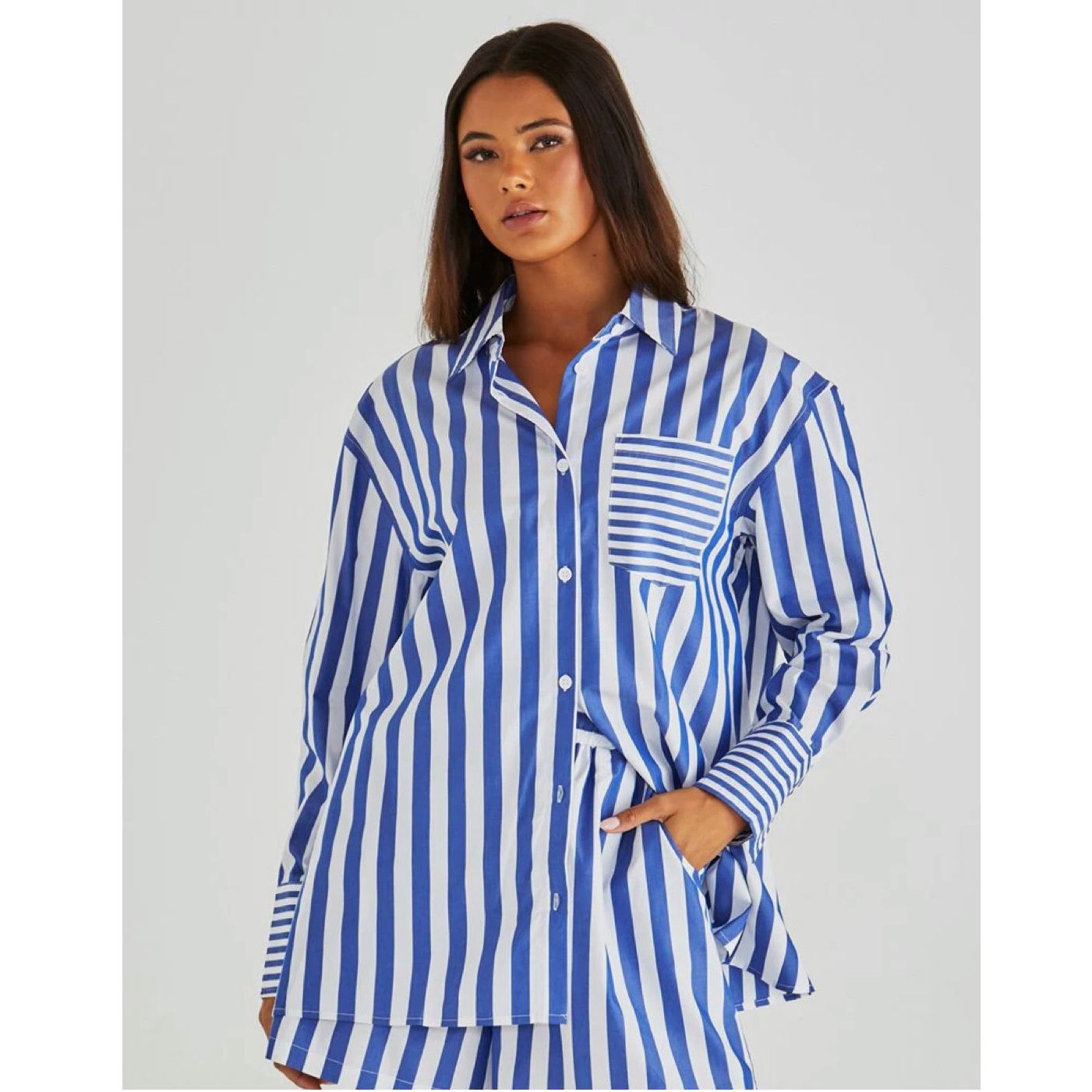 Cotton blue striped shirt