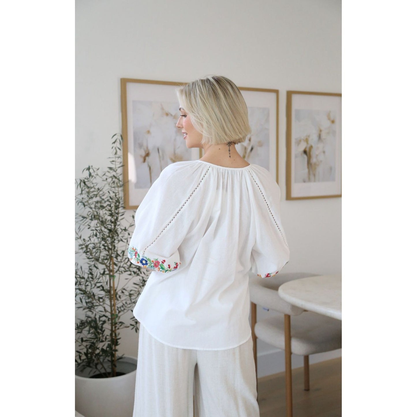 Daisy Embroidered Top back design