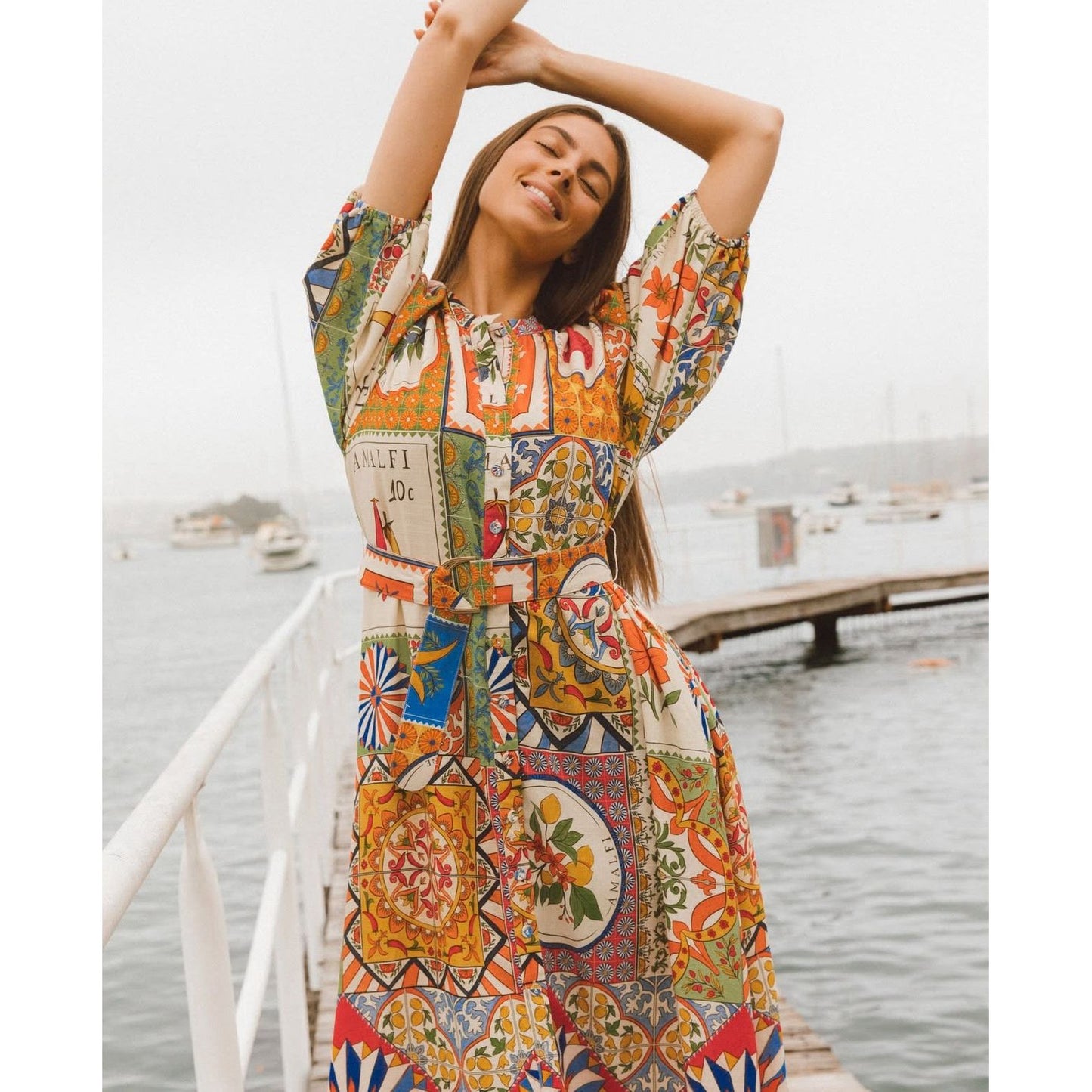 Capri Mosaic Midi Dress