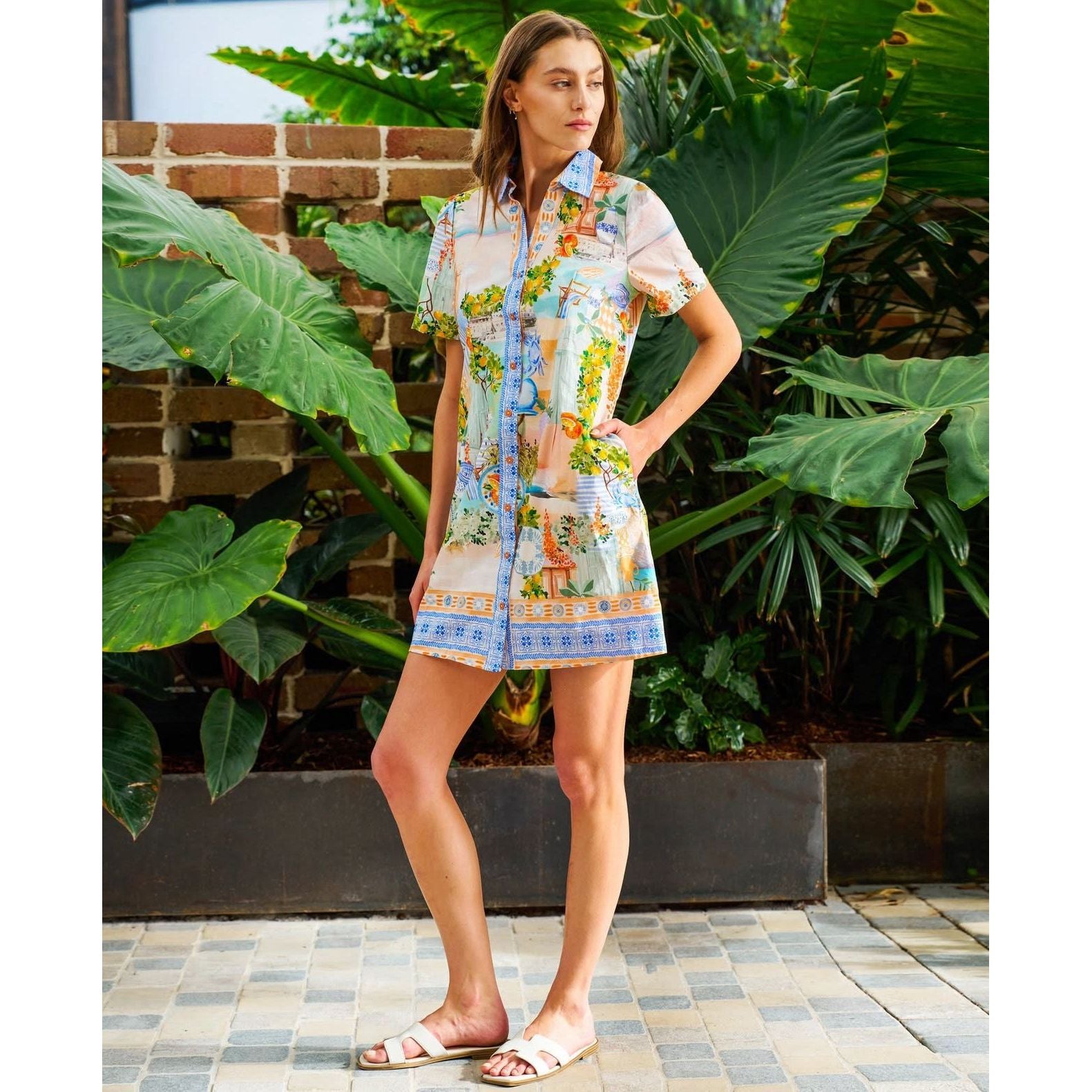 Sofia cotton shirt dress without belt
