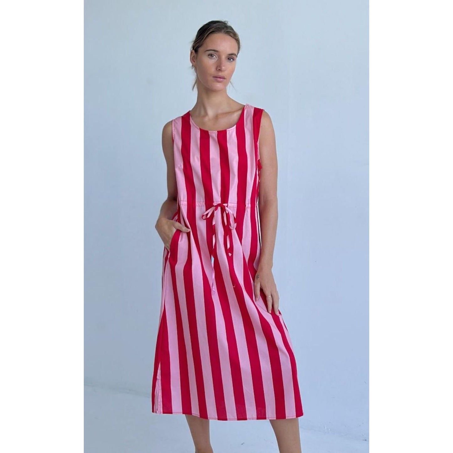 Noelle Striped Midi Dress