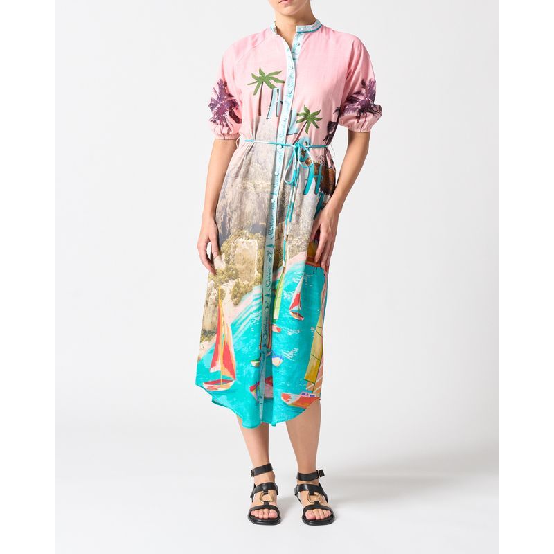 Front view of model wearing Aloha Dress