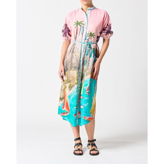 Front view of model wearing Aloha Dress