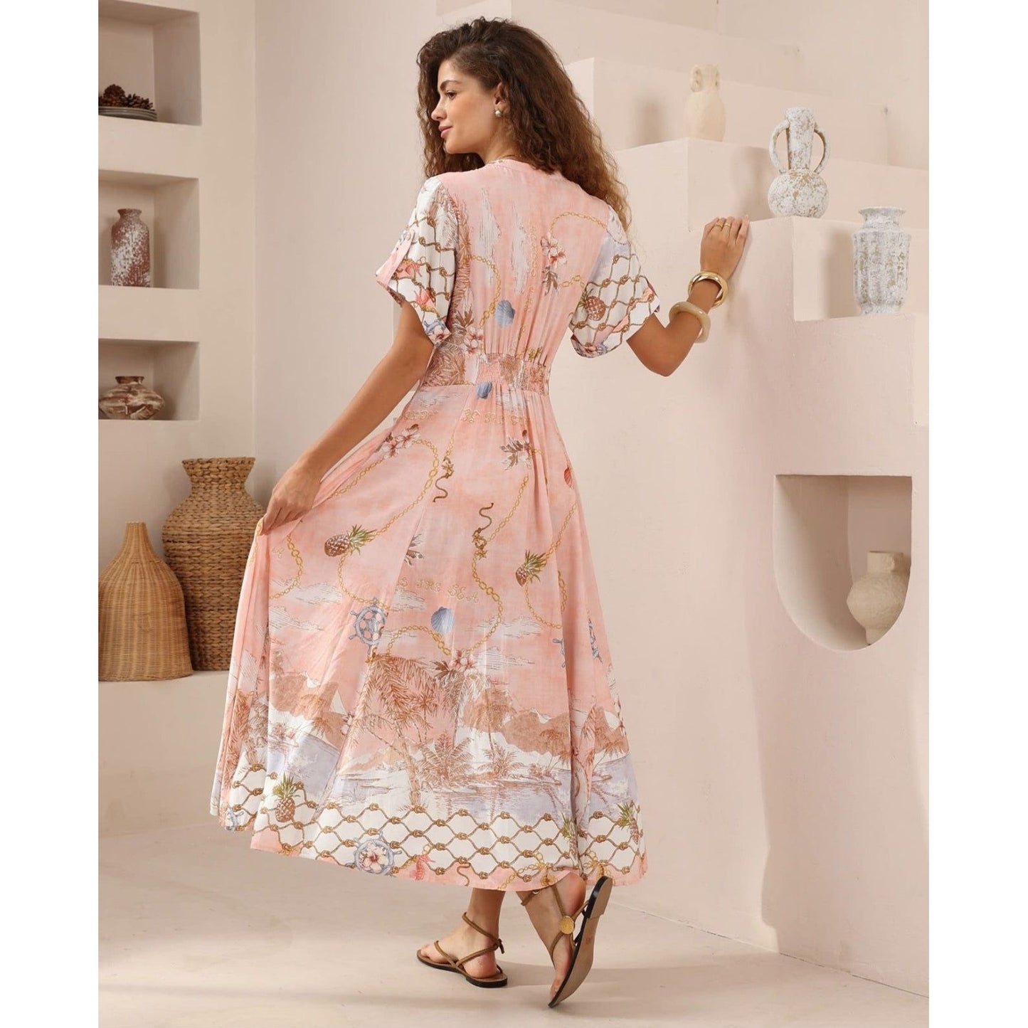 seashell shirt dress back design