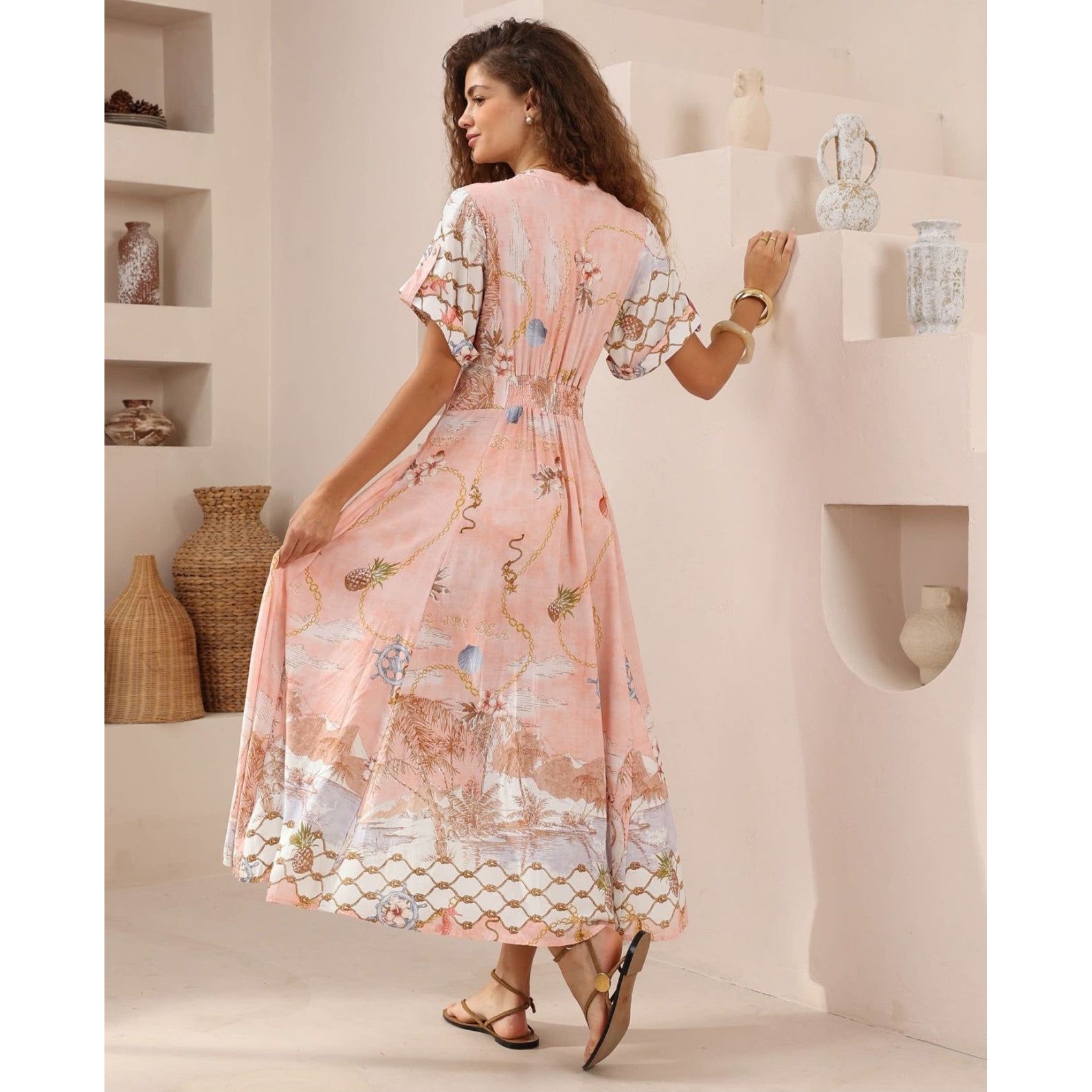 seashell shirt dress back design