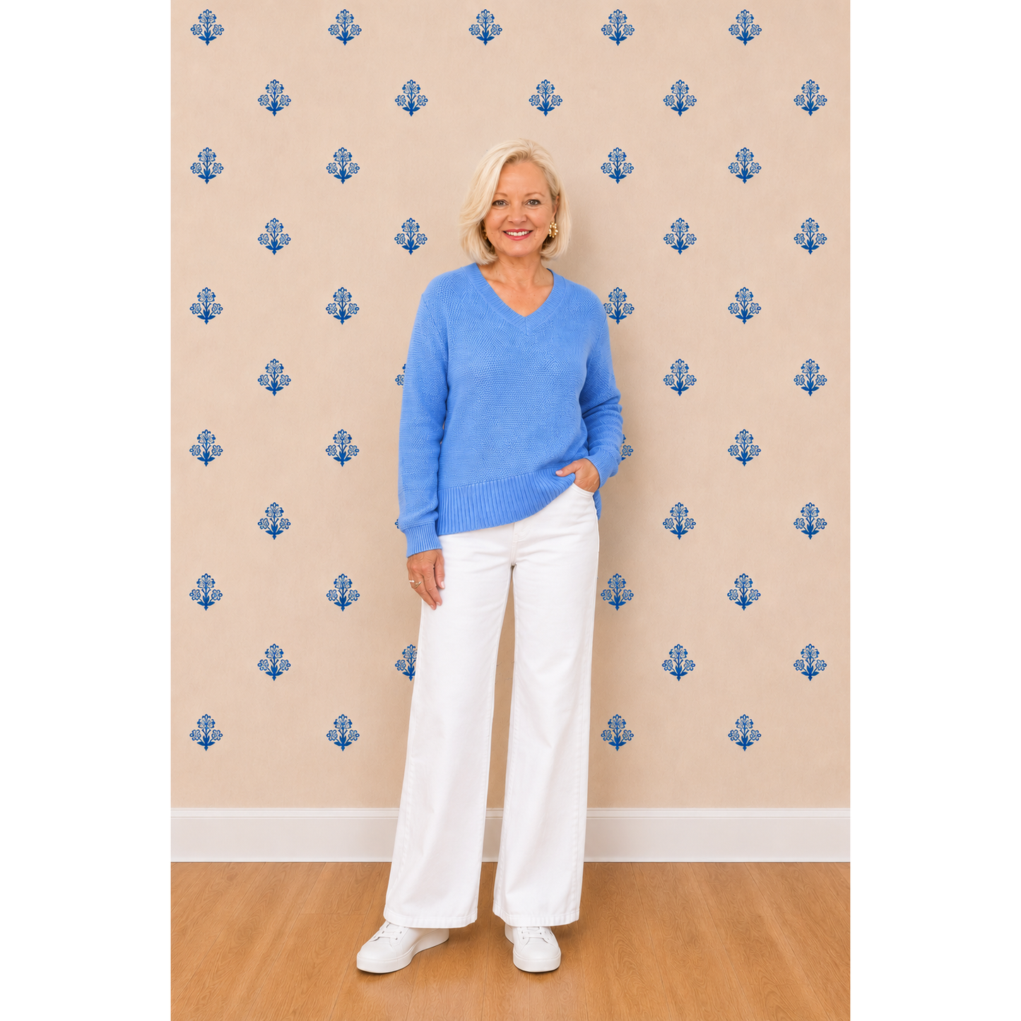 V neck Amelia cotton knit