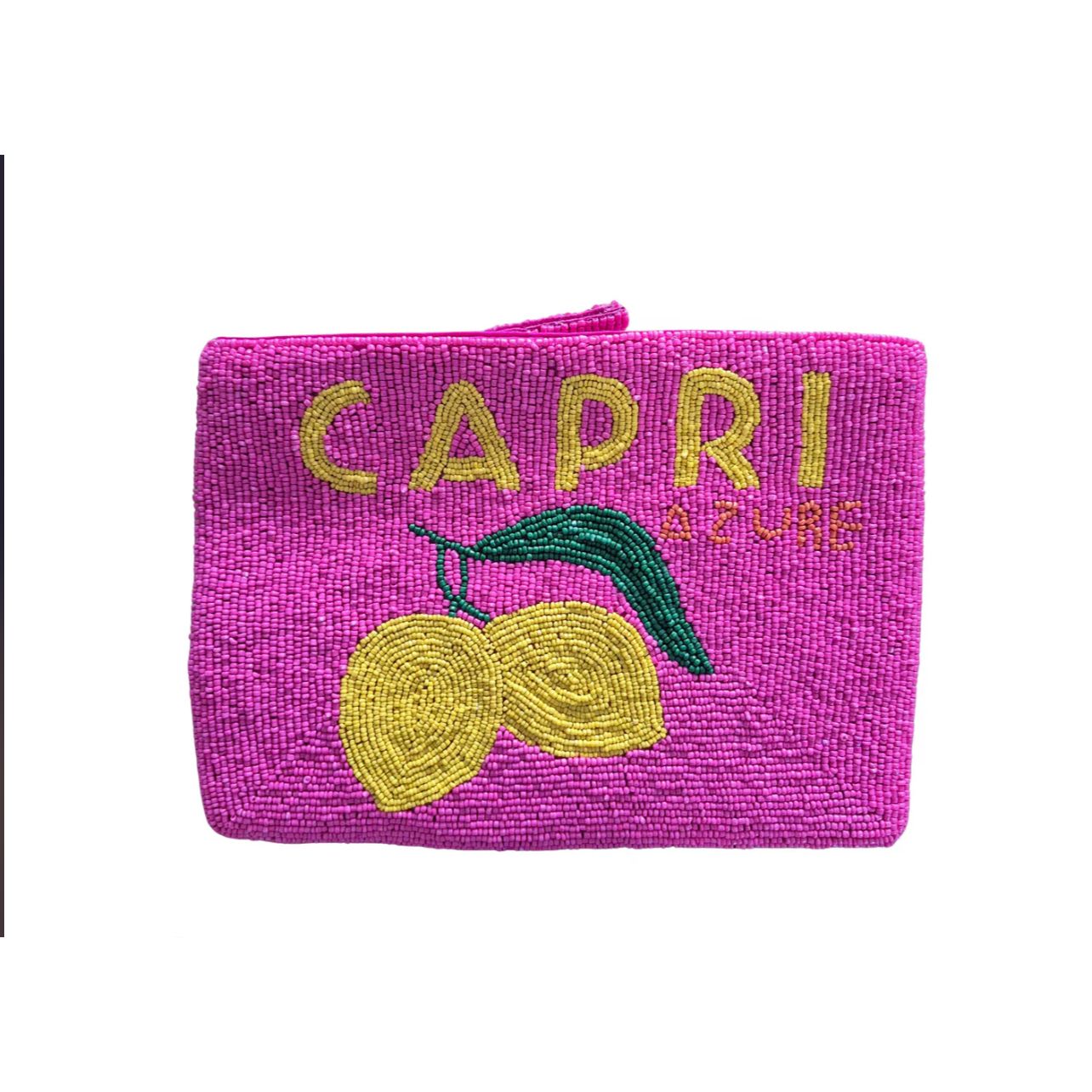 Capri Azure bead clutch