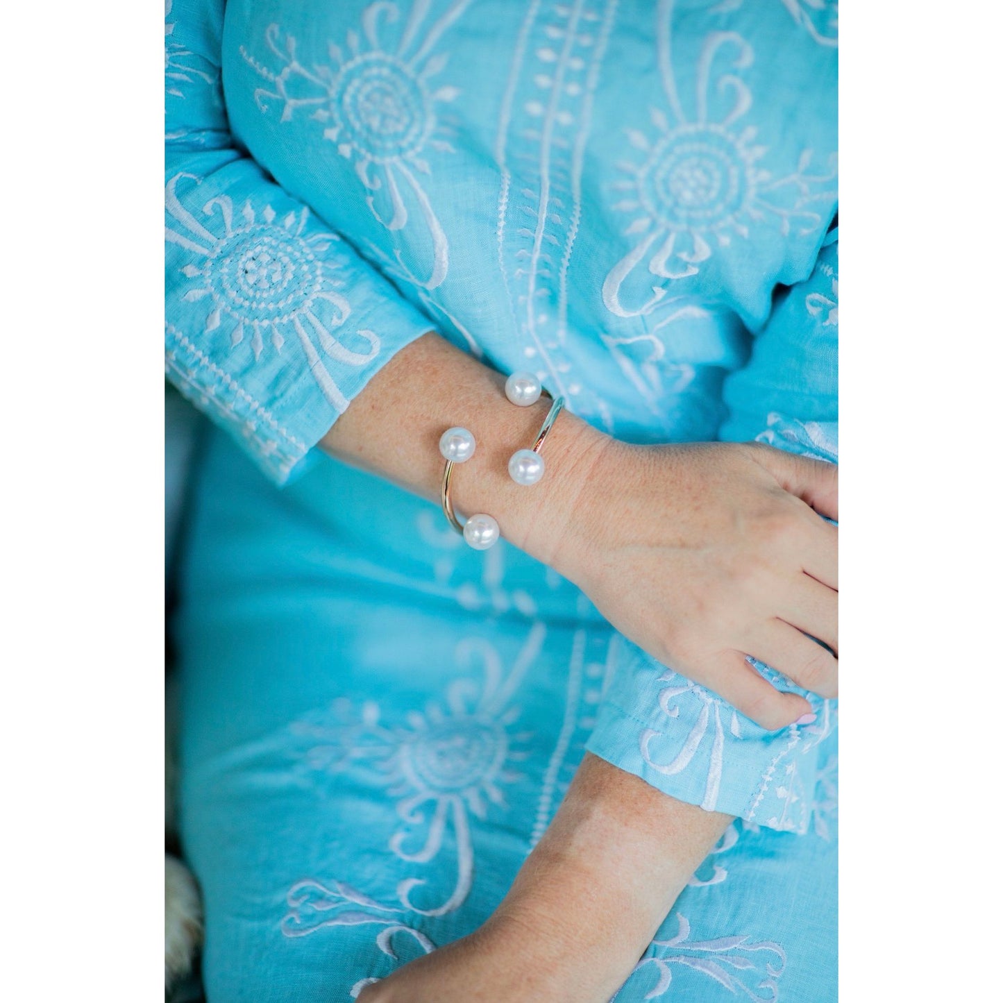 Claudia Blue Linen Midi Dress