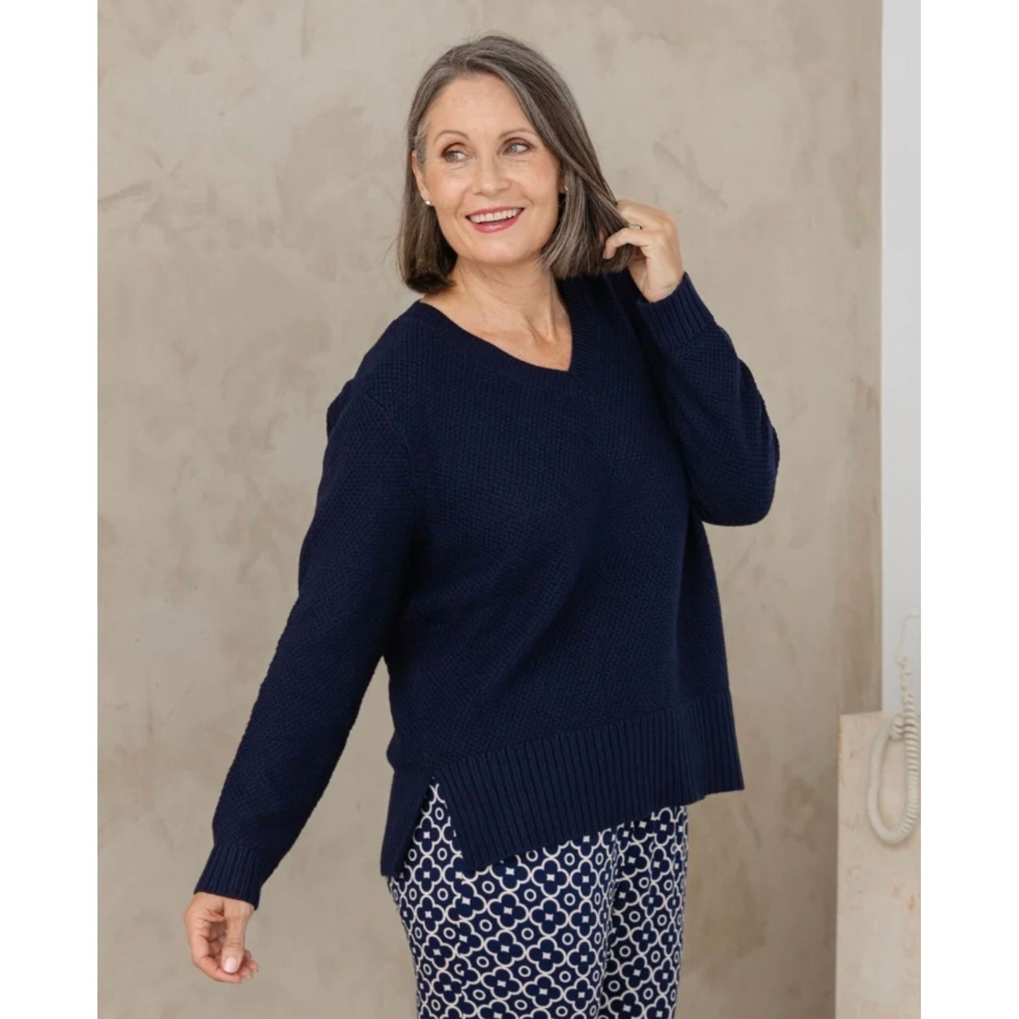 V neck Amelia cotton knit