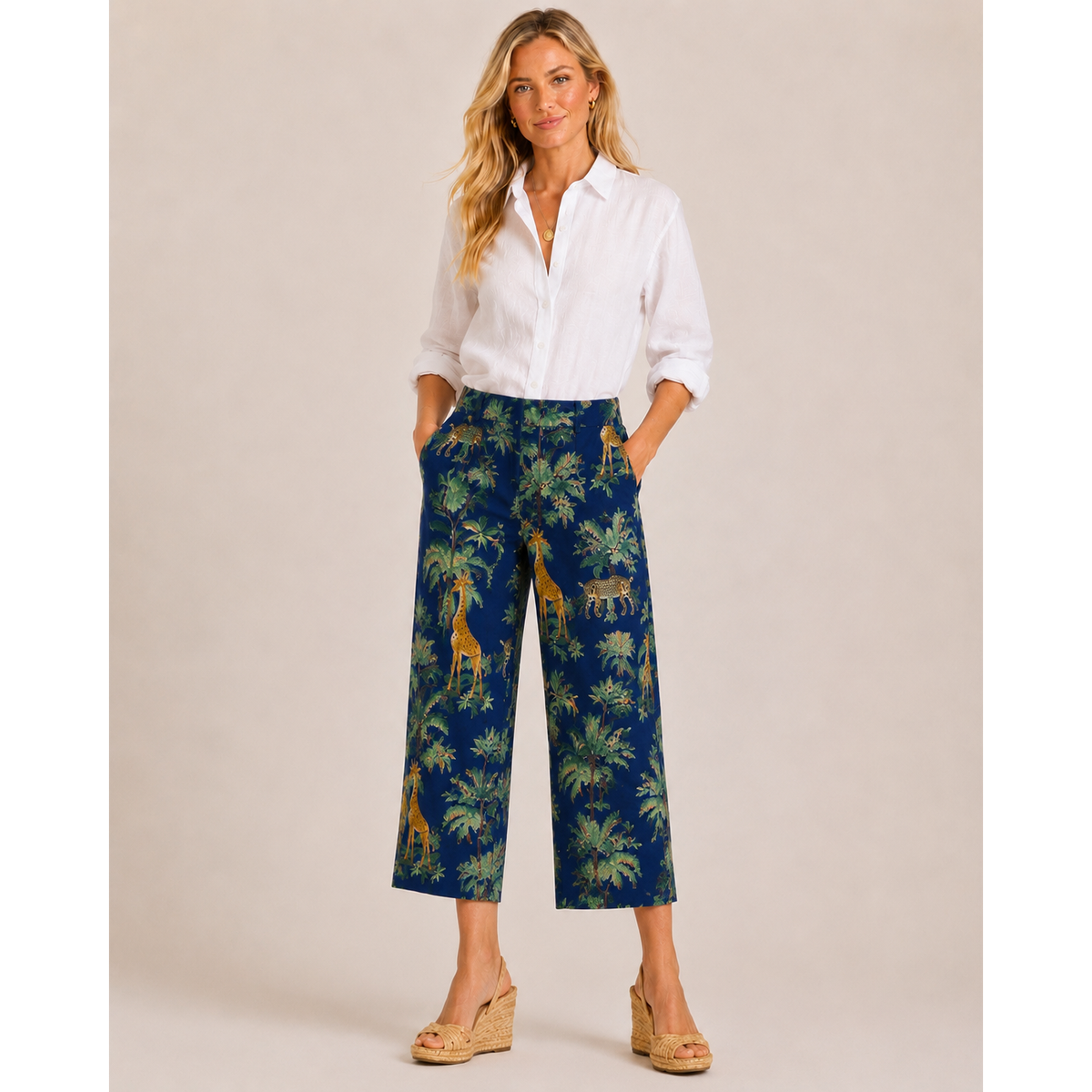Navy safari pants