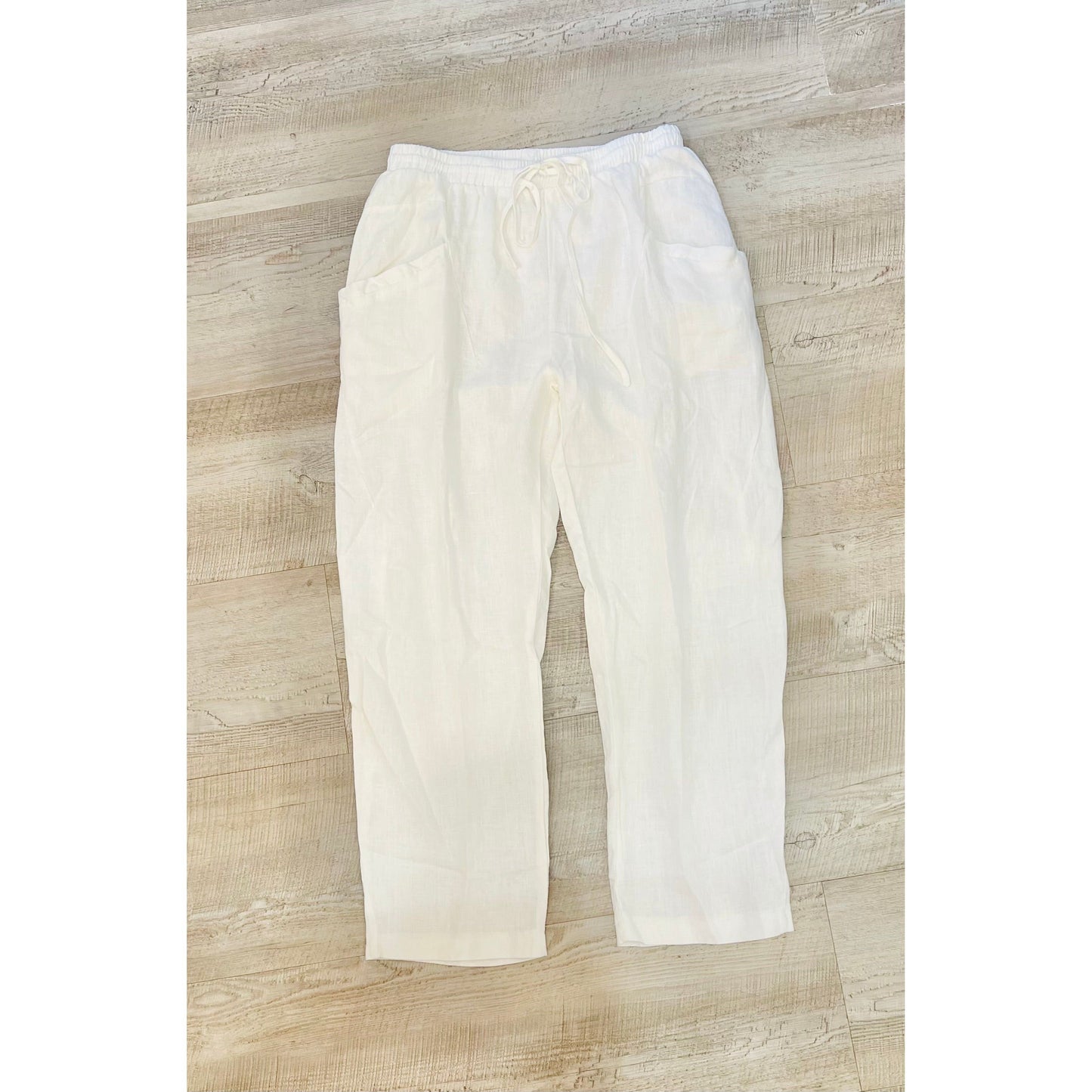 Leigh white linen pants