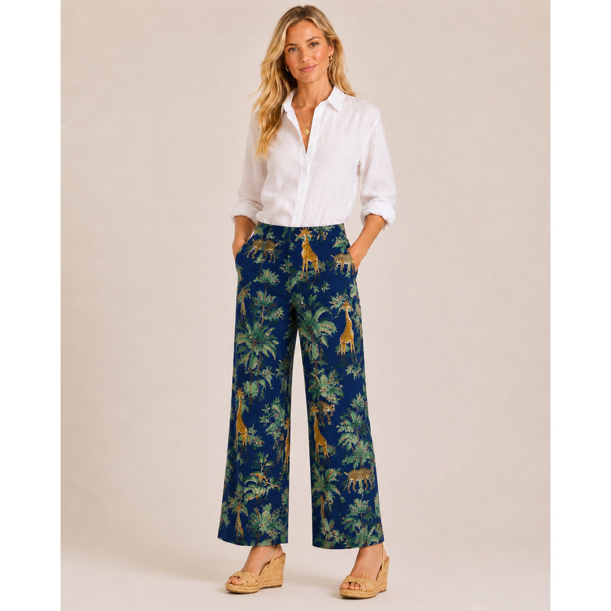 Navy safari pants