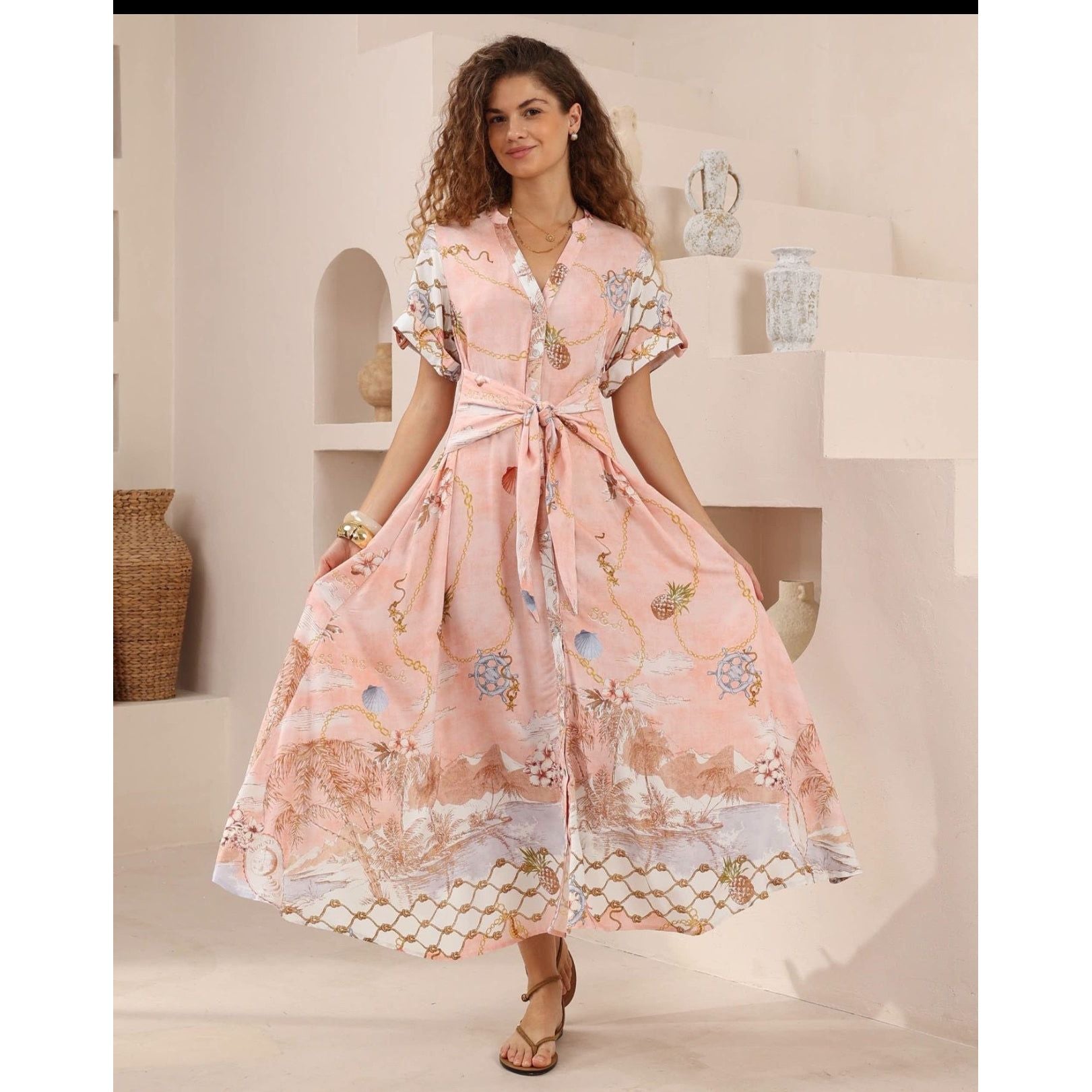 seashell shirt dress full view