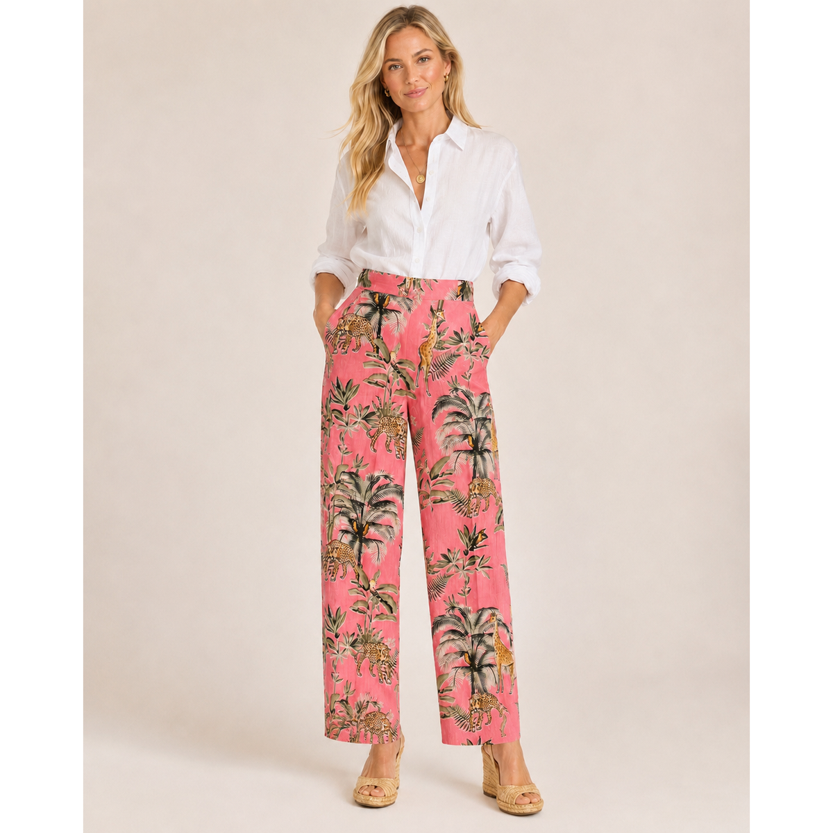 Safari Pink Cotton Pants