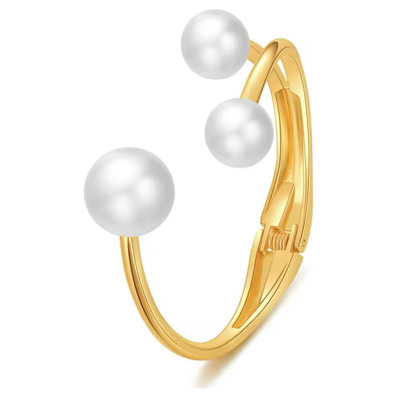 Pearl gold bangle