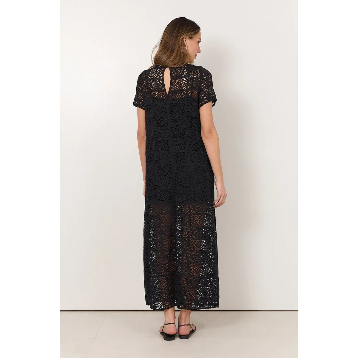 Lottie Lace Maxi Dress in Black