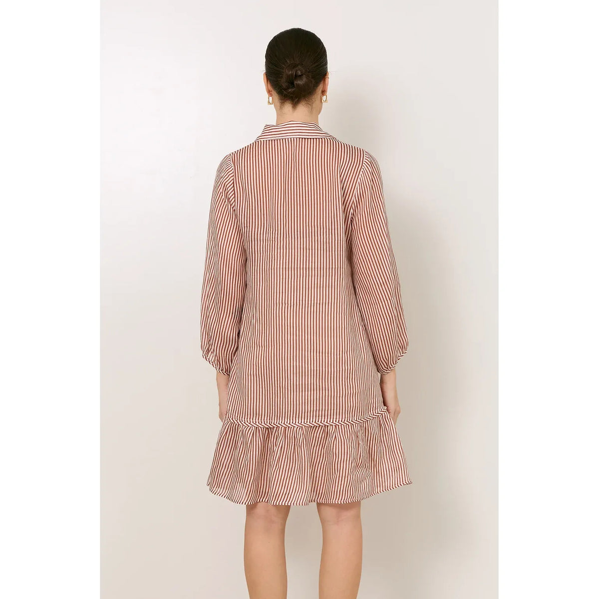 Nathalia Ramie Stripe Short Dress