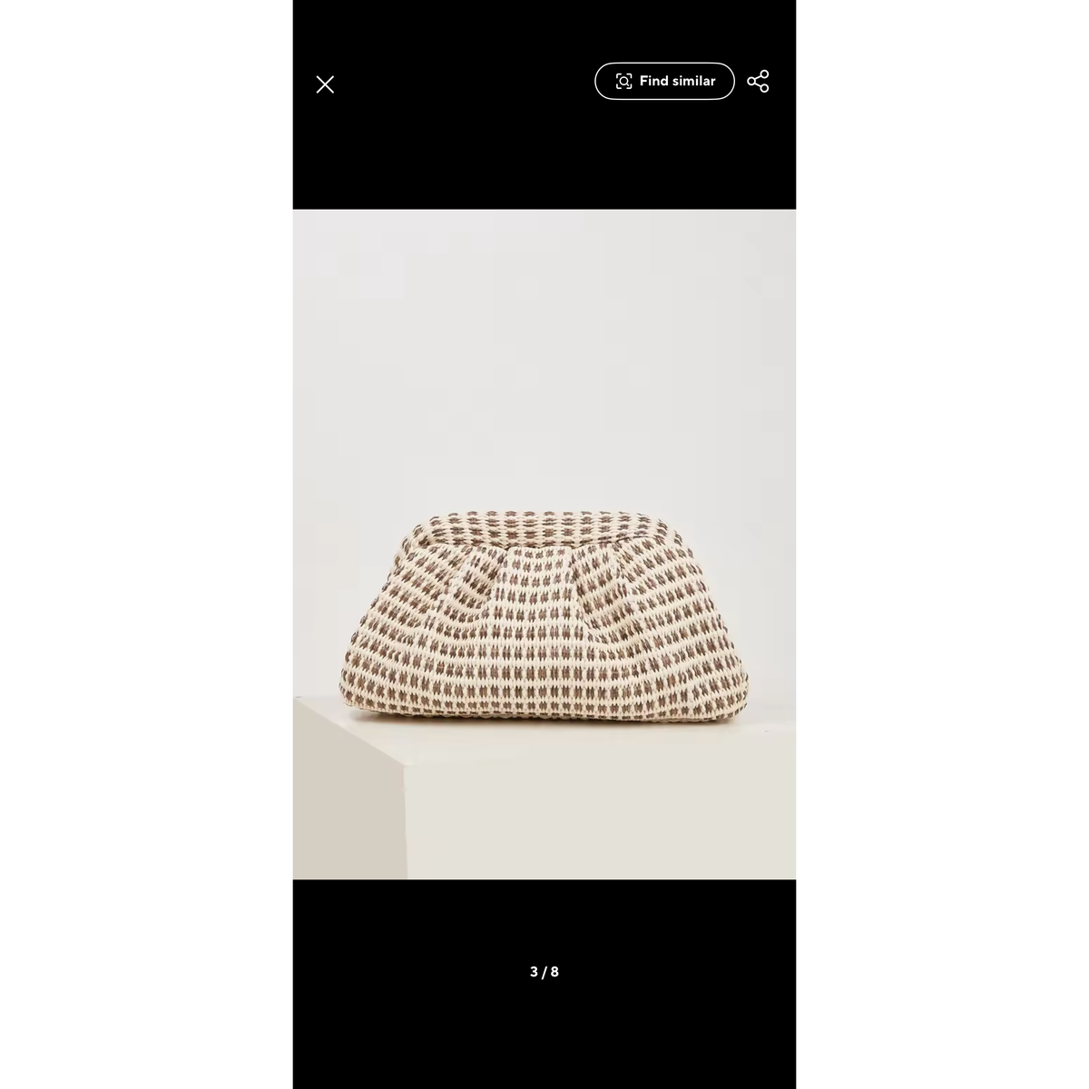 Bridgette bag Woven Clutch Bag – Cream & Tan with Gold Chain