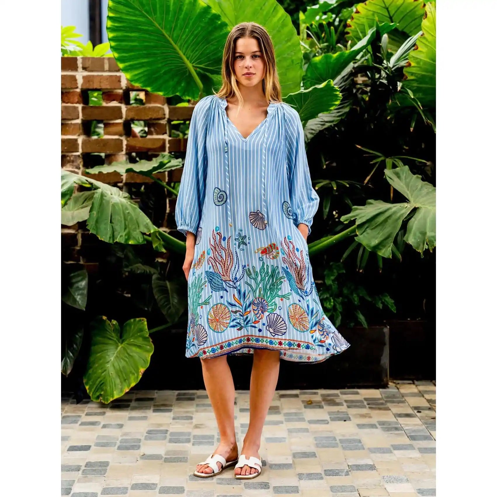 Sea Life Bamboo Rayon Dress without belt