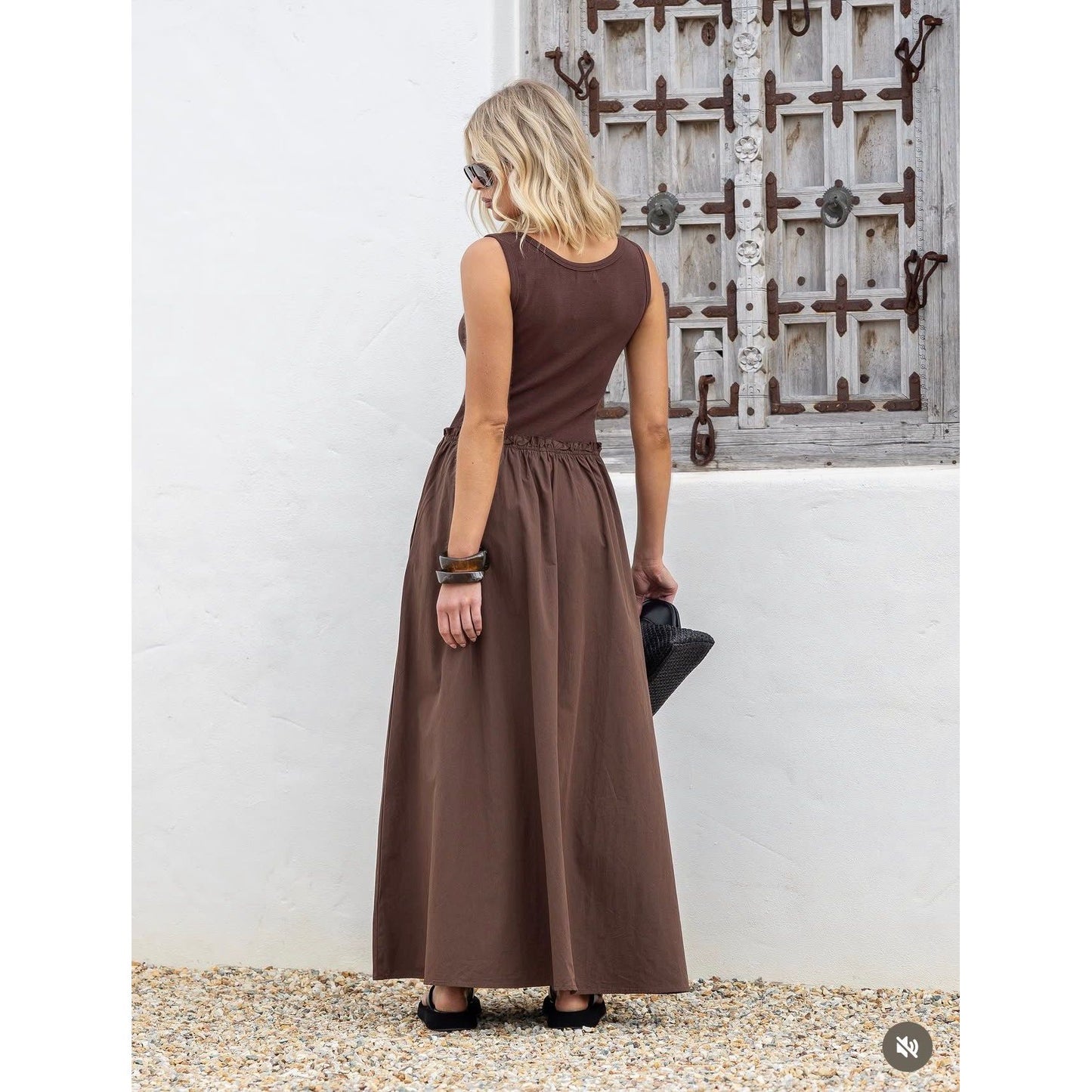 Chocolate Louisa Dress back view