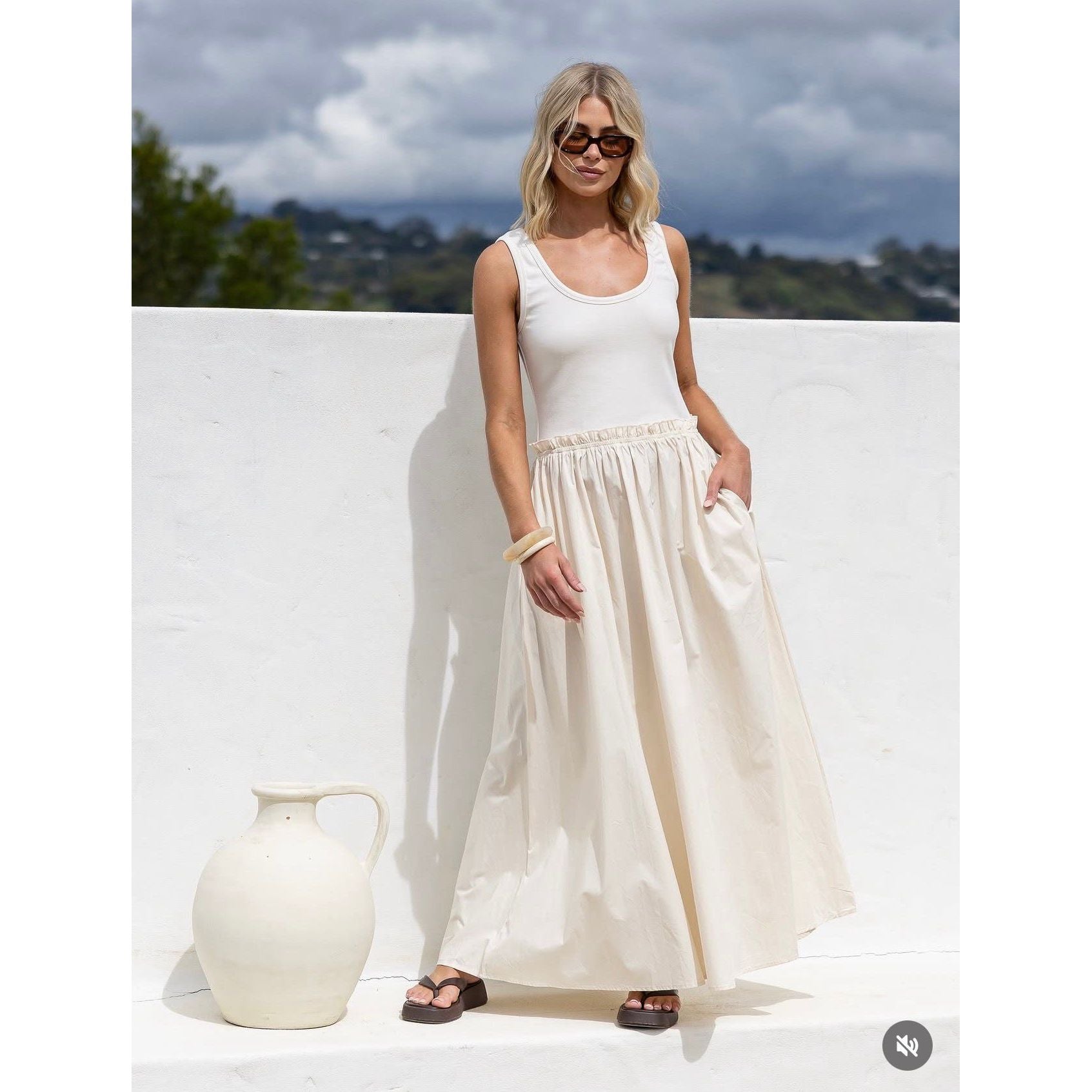 Cream Louisa Dress with pockets