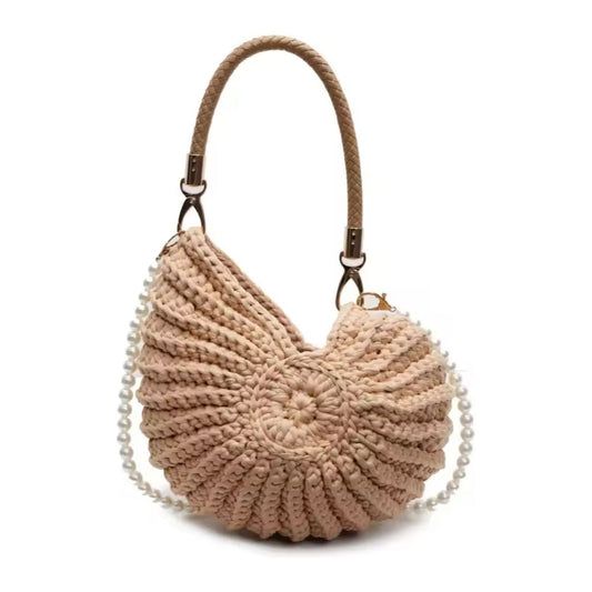 Raffia shell bag
