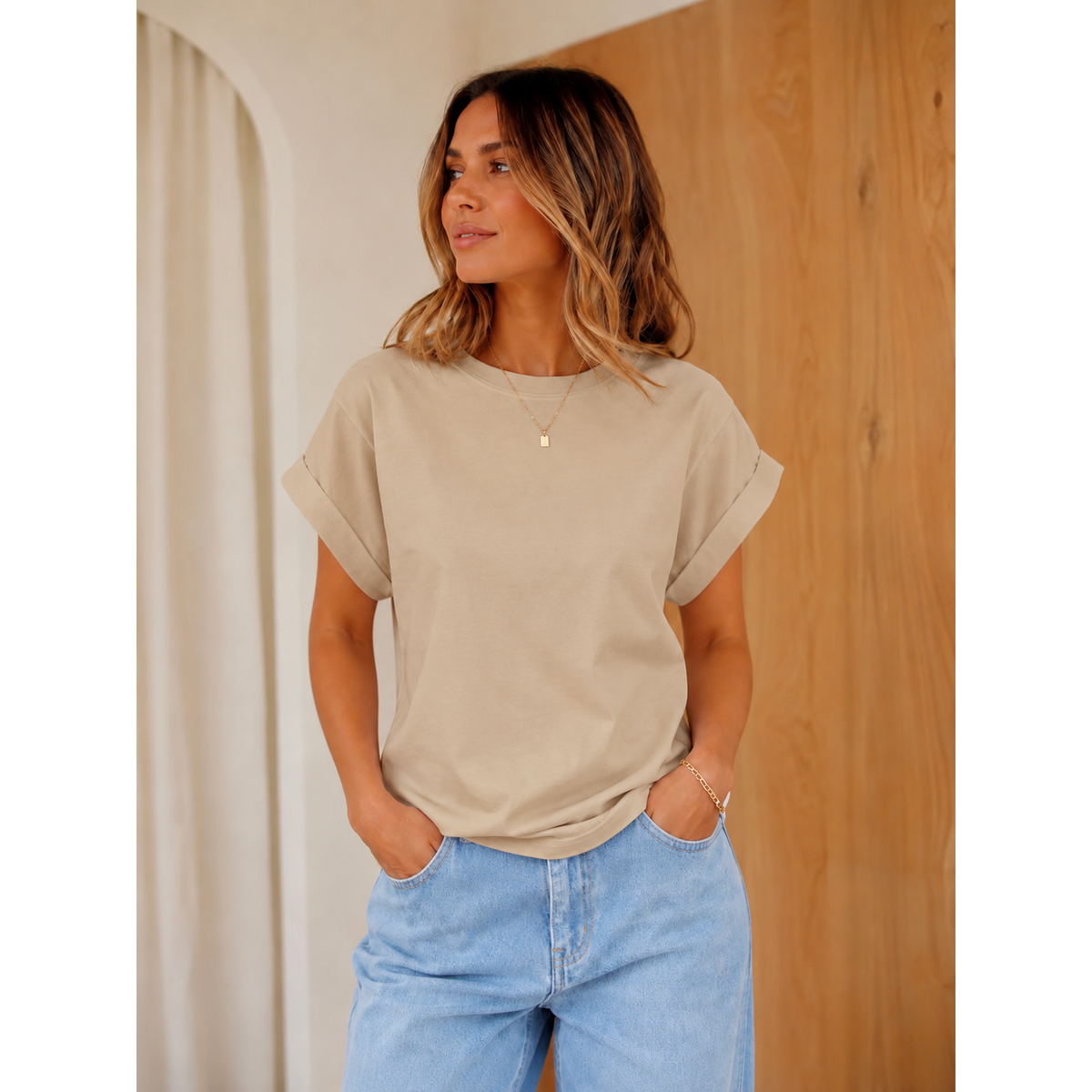 Rachel Relaxed White Cotton Tee