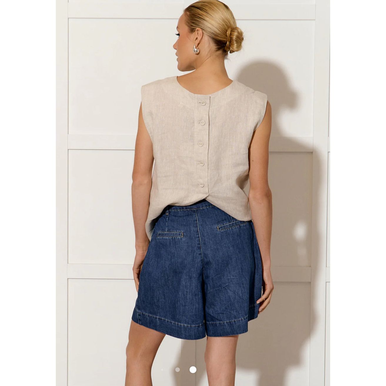 Hayden Pleated Denim Short