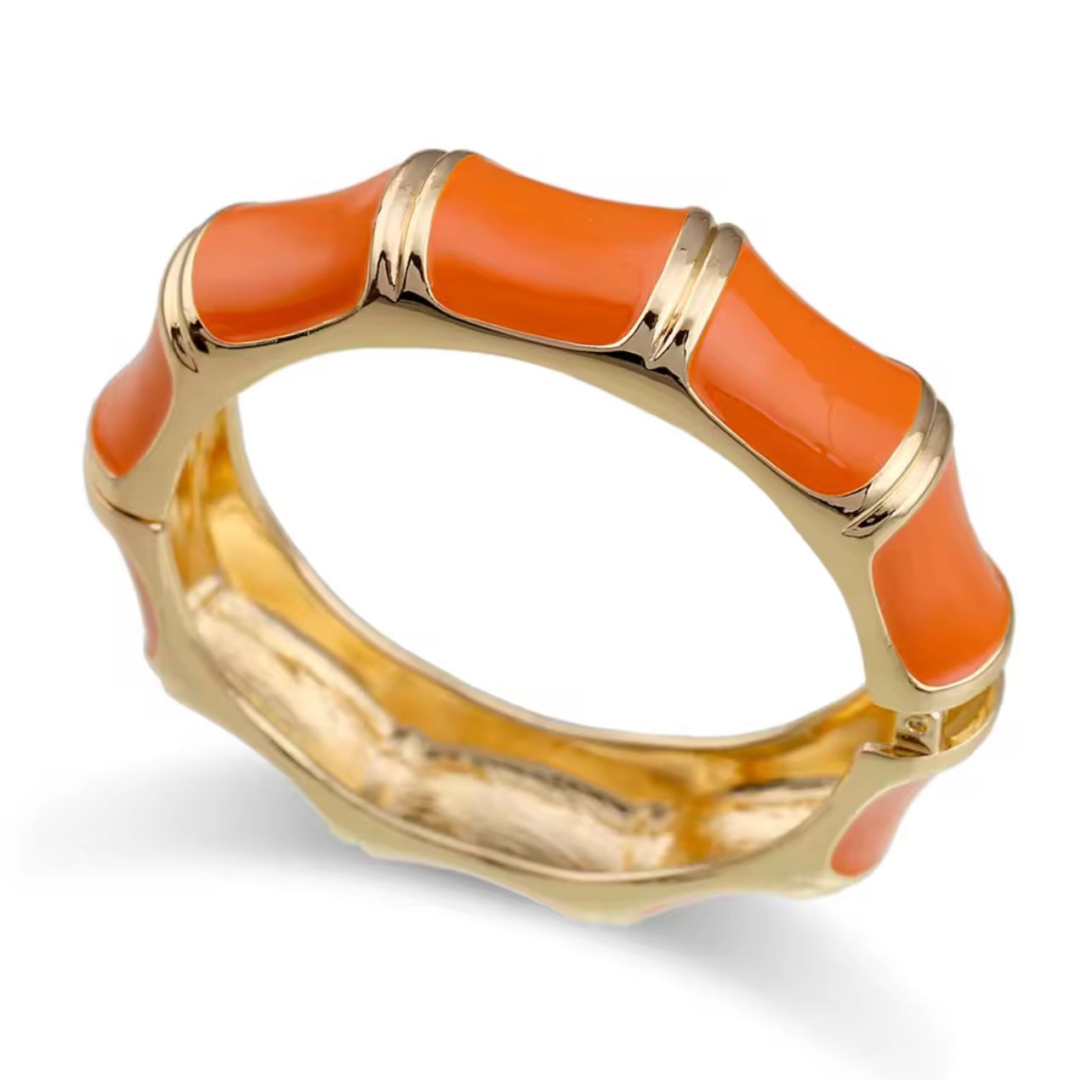 Faux Bamboo Cuff in orange