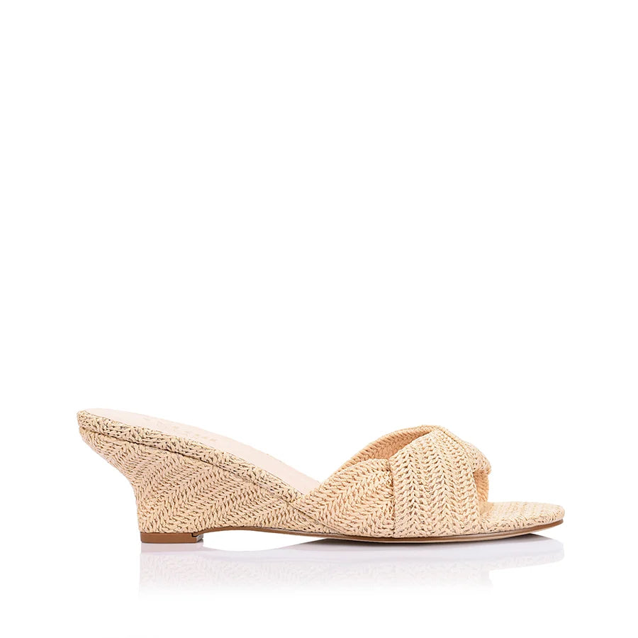 Gabriella Raffia Mule Wedges by Verali in Raffia