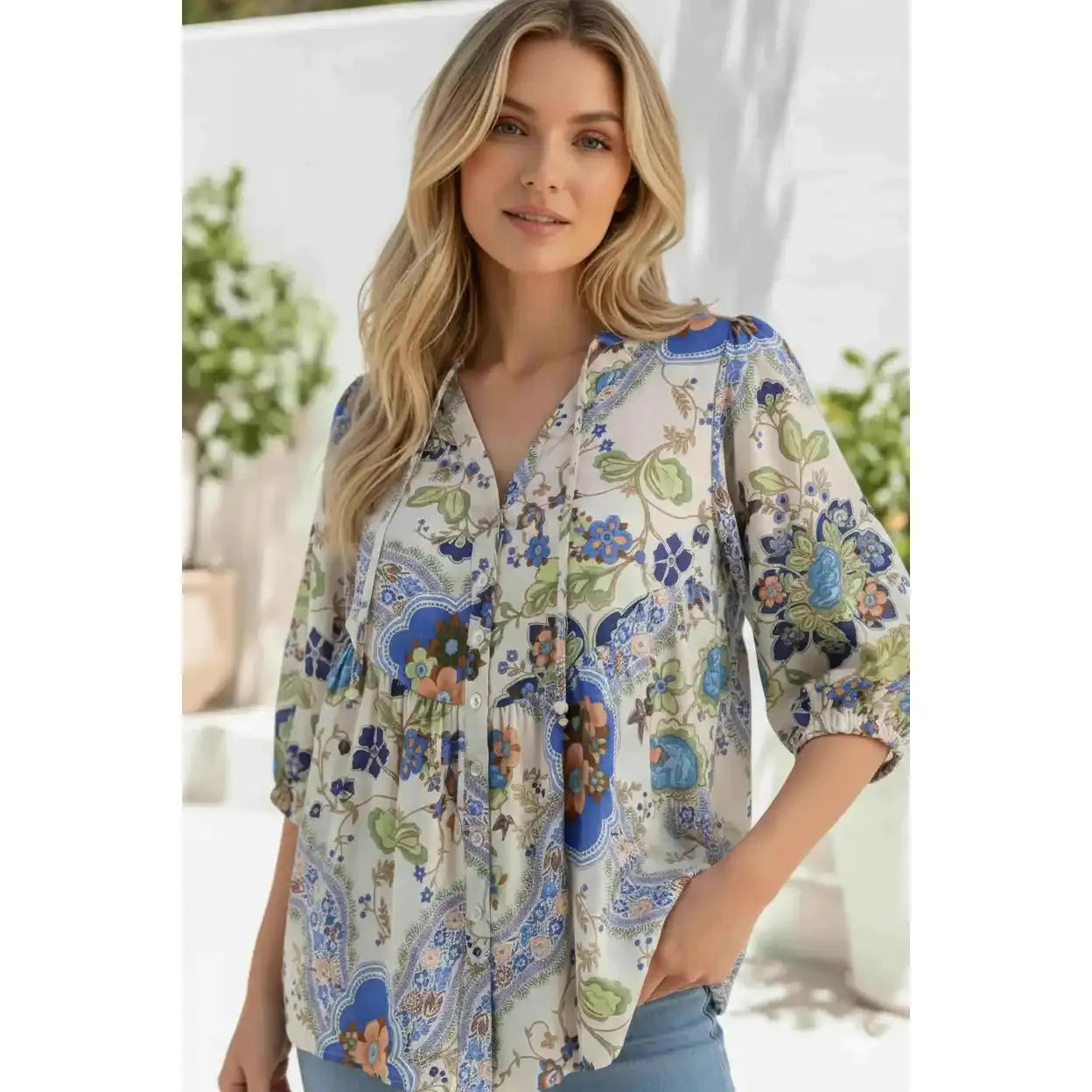Bianca Paisley Rayon Blouse