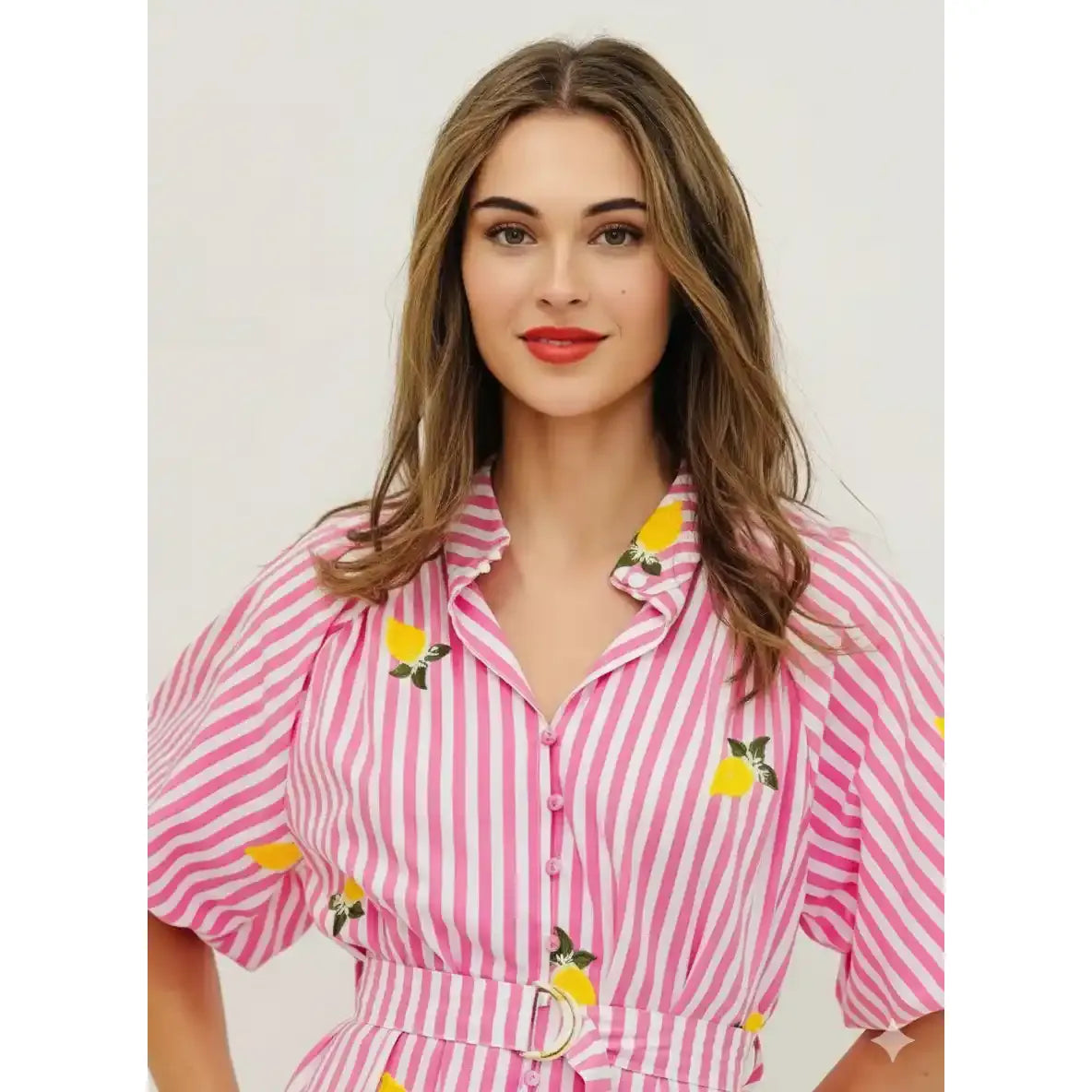 Limoncella Pink Cotton Midi Dress