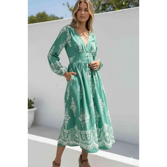 Portofino Green Midi Dress
