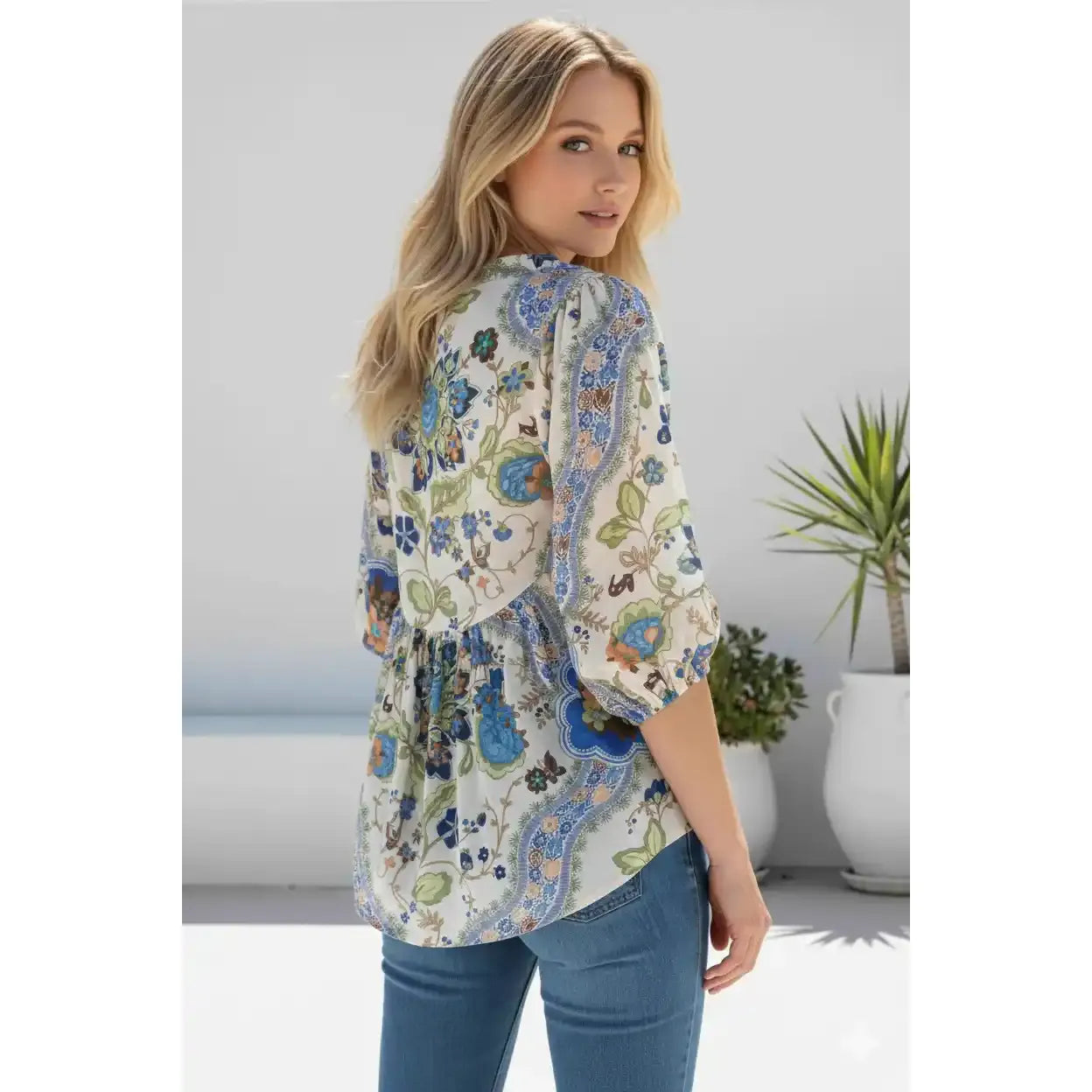 Bianca Paisley Rayon Blouse