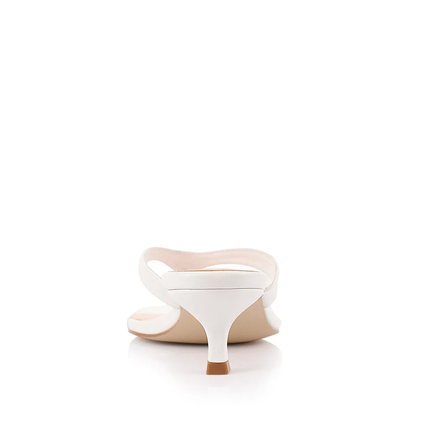 Martha Kitten Heel Thongs in Chalk White