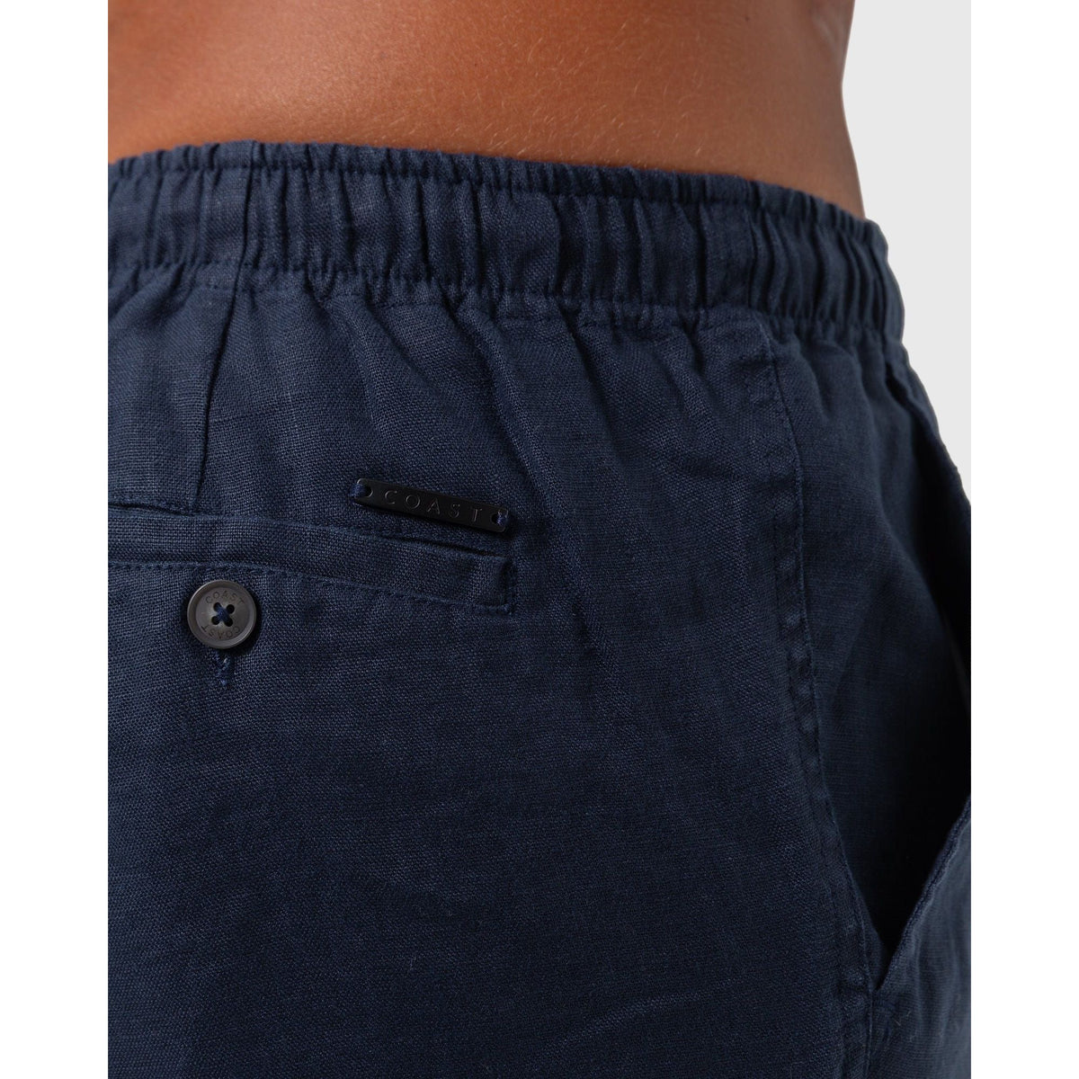 Jacob French Linen Shorts in Navy for Men